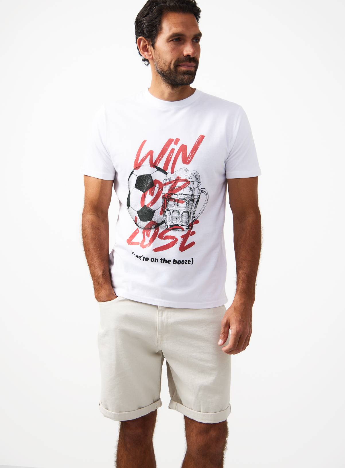 White England Football Win Or Lose Graphic T-Shirt XXL - Image 1