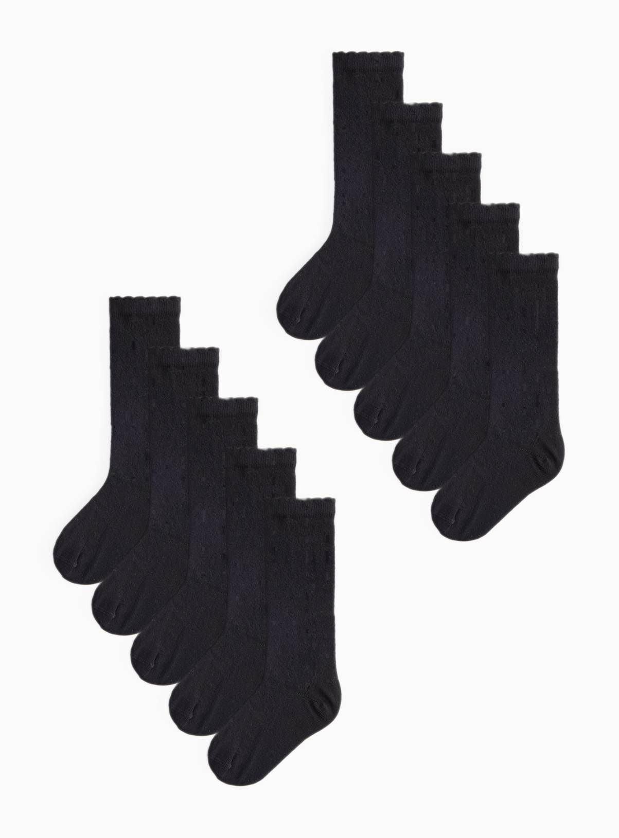 Black Knee High Heart Socks 10 Pack 9-12 Infant - Image 1