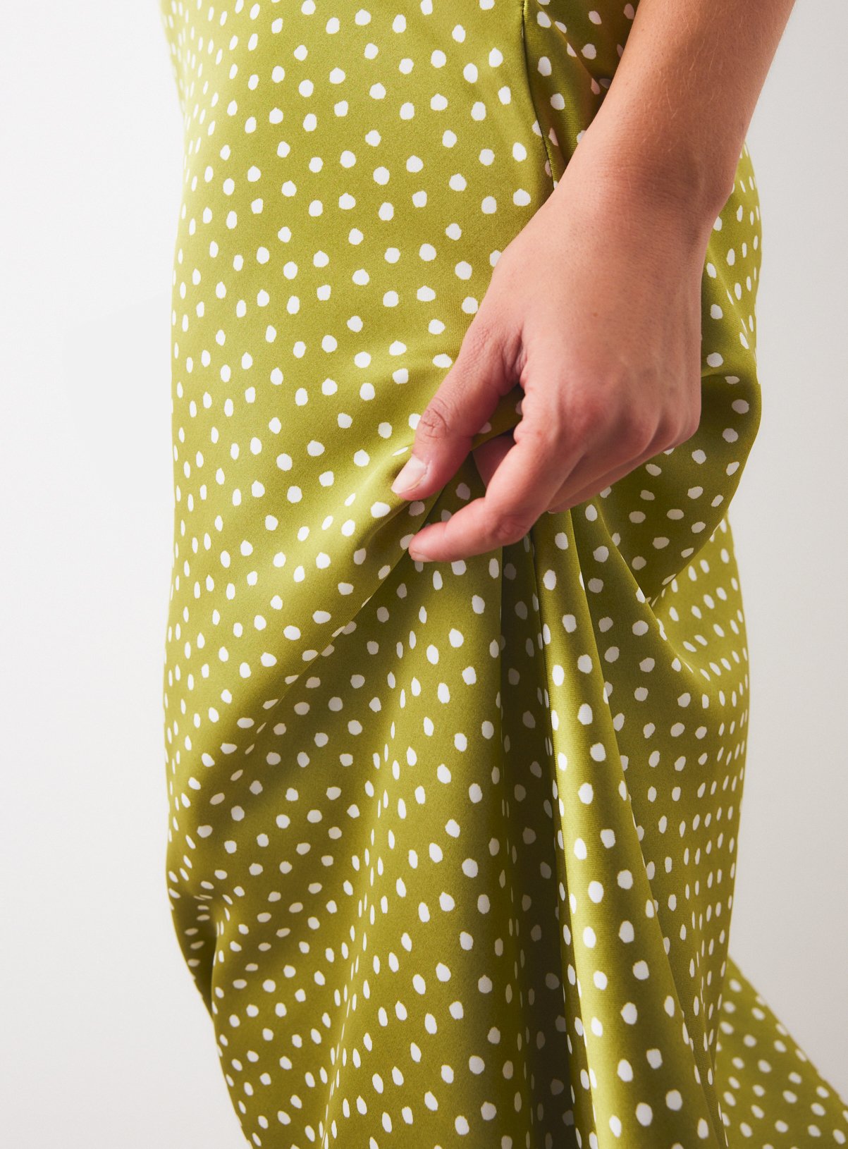 Green Polka Dot Satin Slip Skirt 22 - Image 3 thumbnail