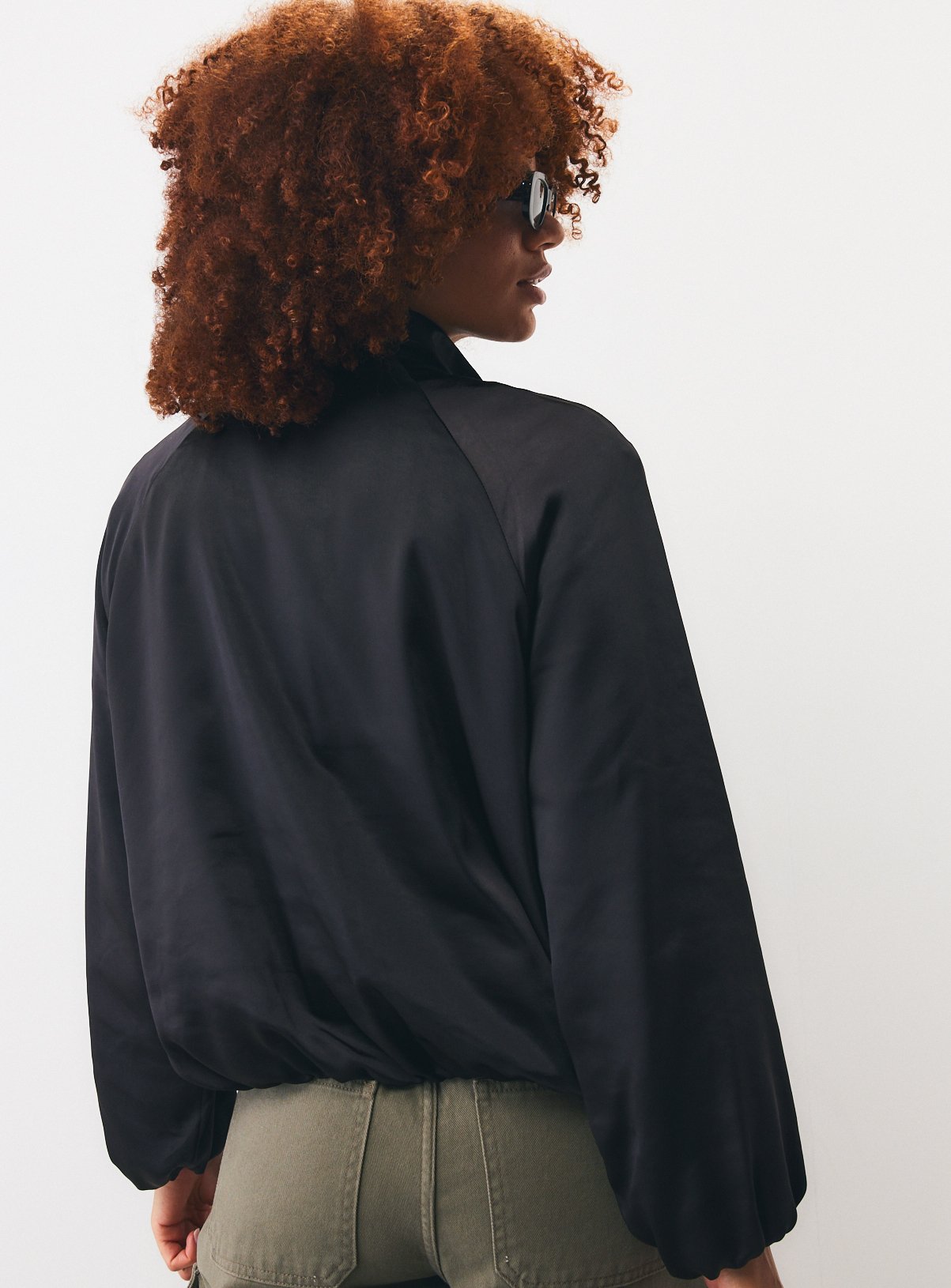 Black Satin Bomber Jacket 14 - Image 4 thumbnail