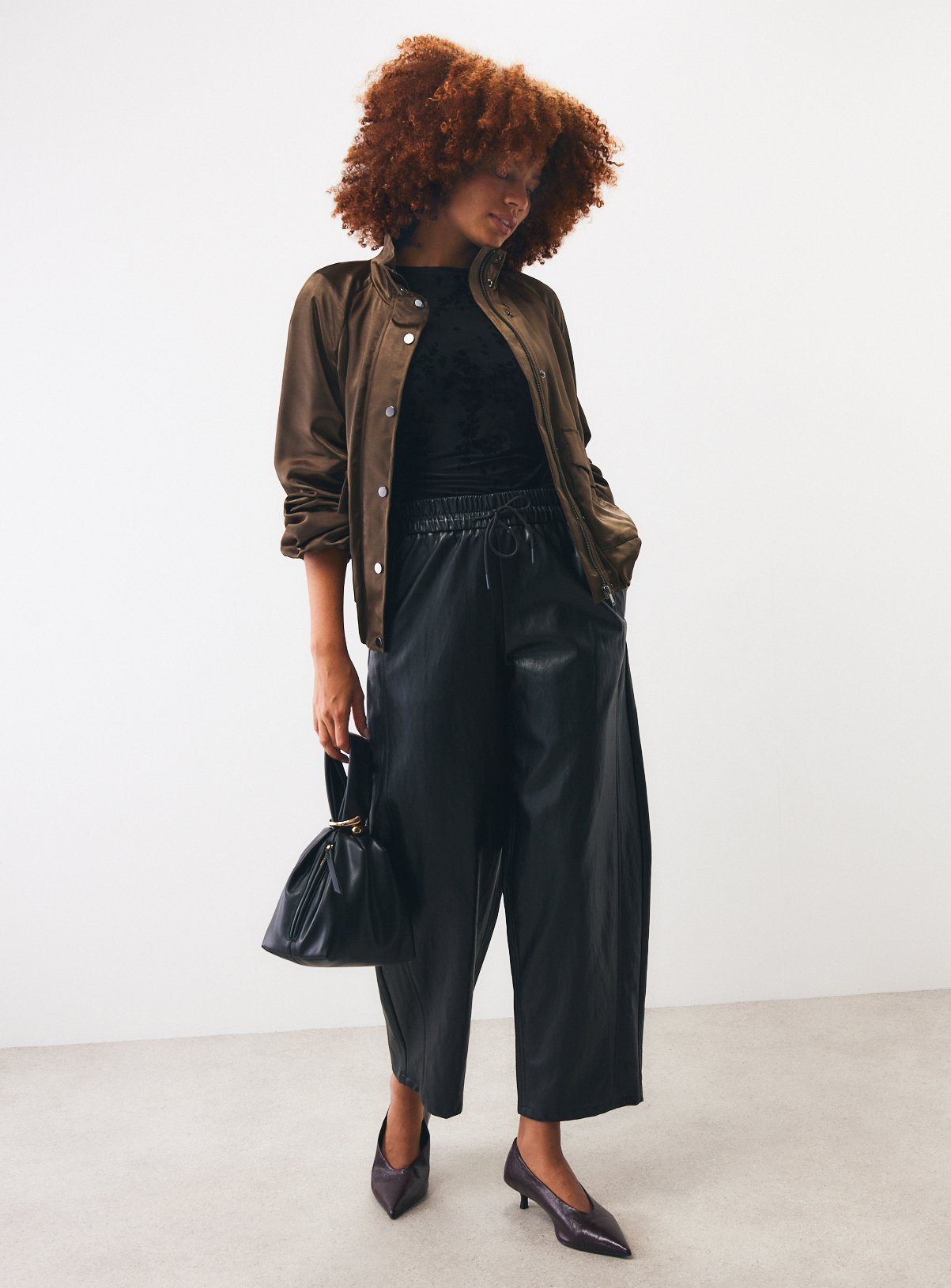 Khaki Satin Bomber Jacket 10 - Image 2 thumbnail