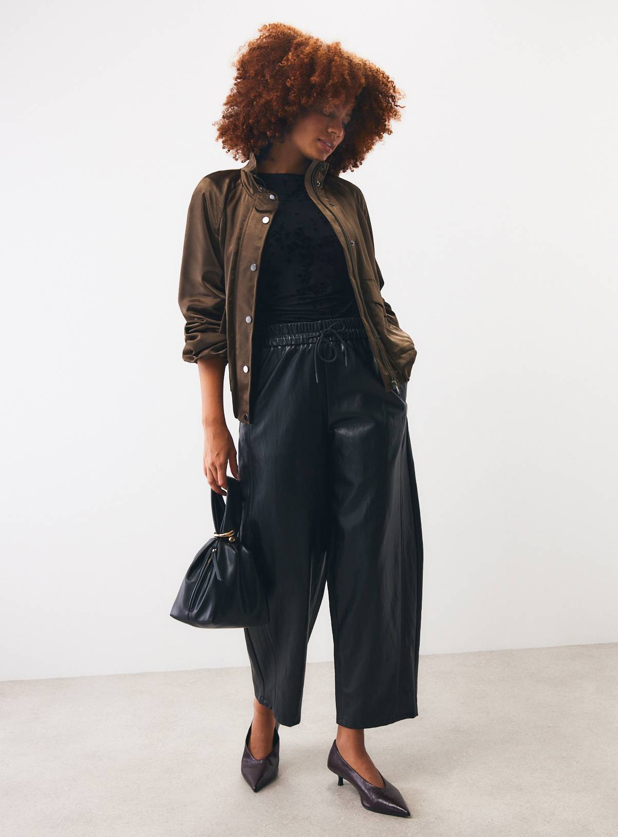 Khaki Satin Bomber Jacket 10 - Image 2