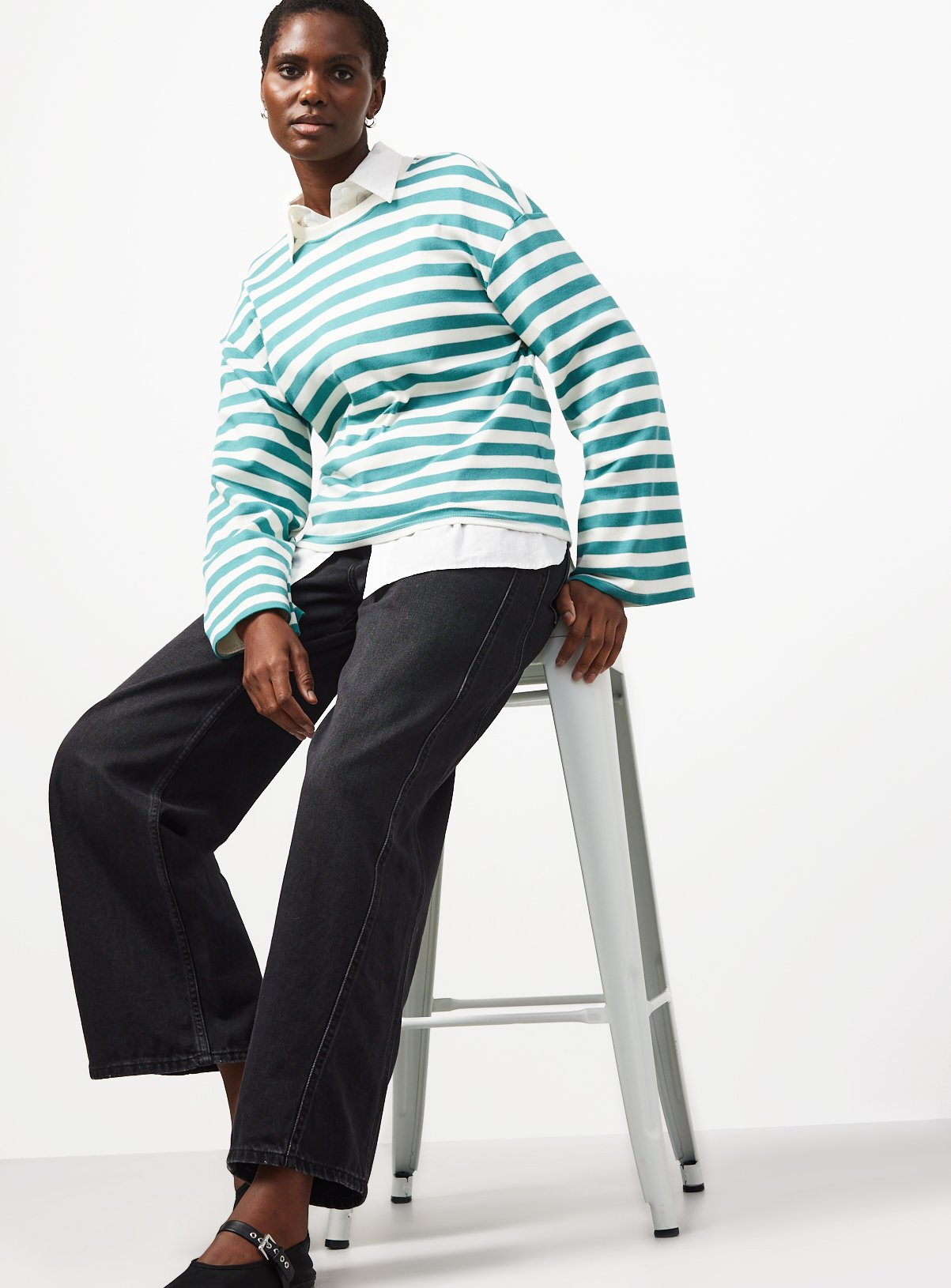 Green Ultimate Stripe Long Sleeve Top XL - Image 2 thumbnail