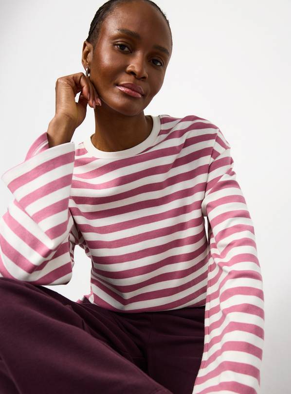 Pink Ultimate Stripe Long Sleeve Top M