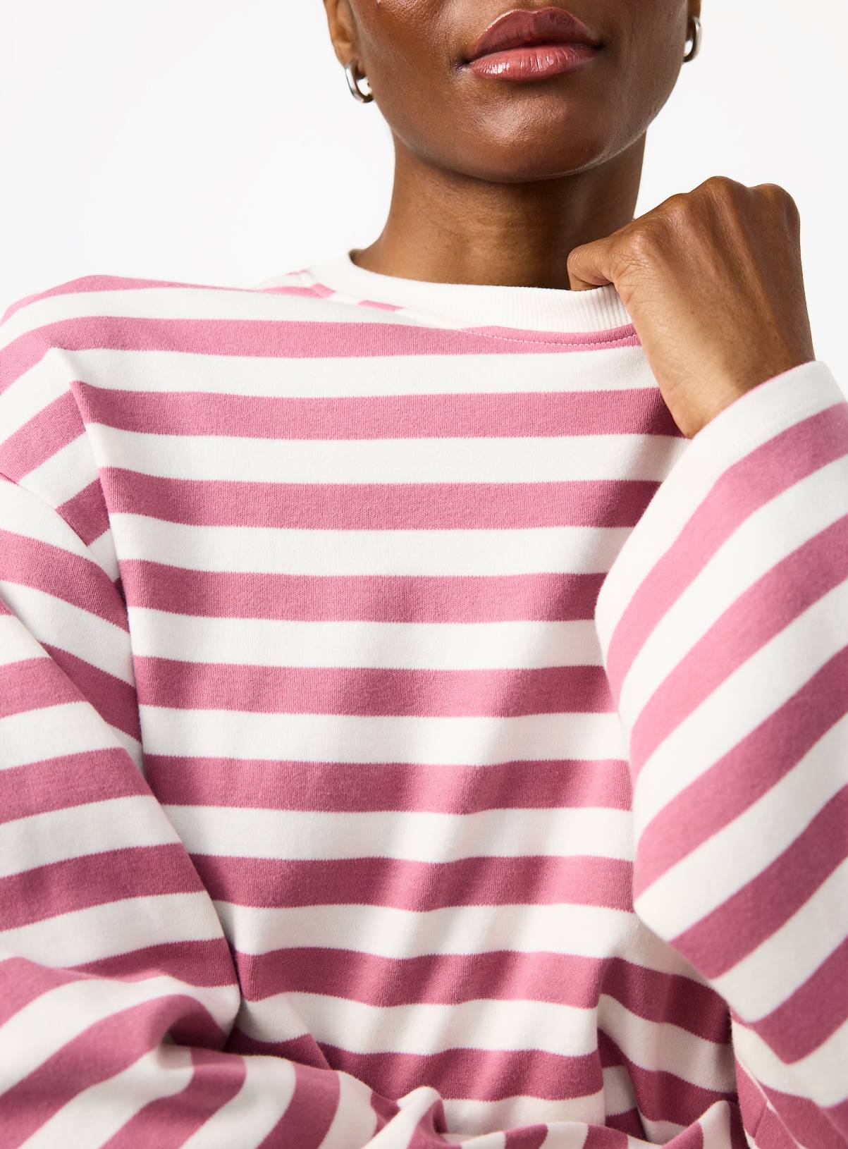 Pink Ultimate Stripe Long Sleeve Top M - Image 3