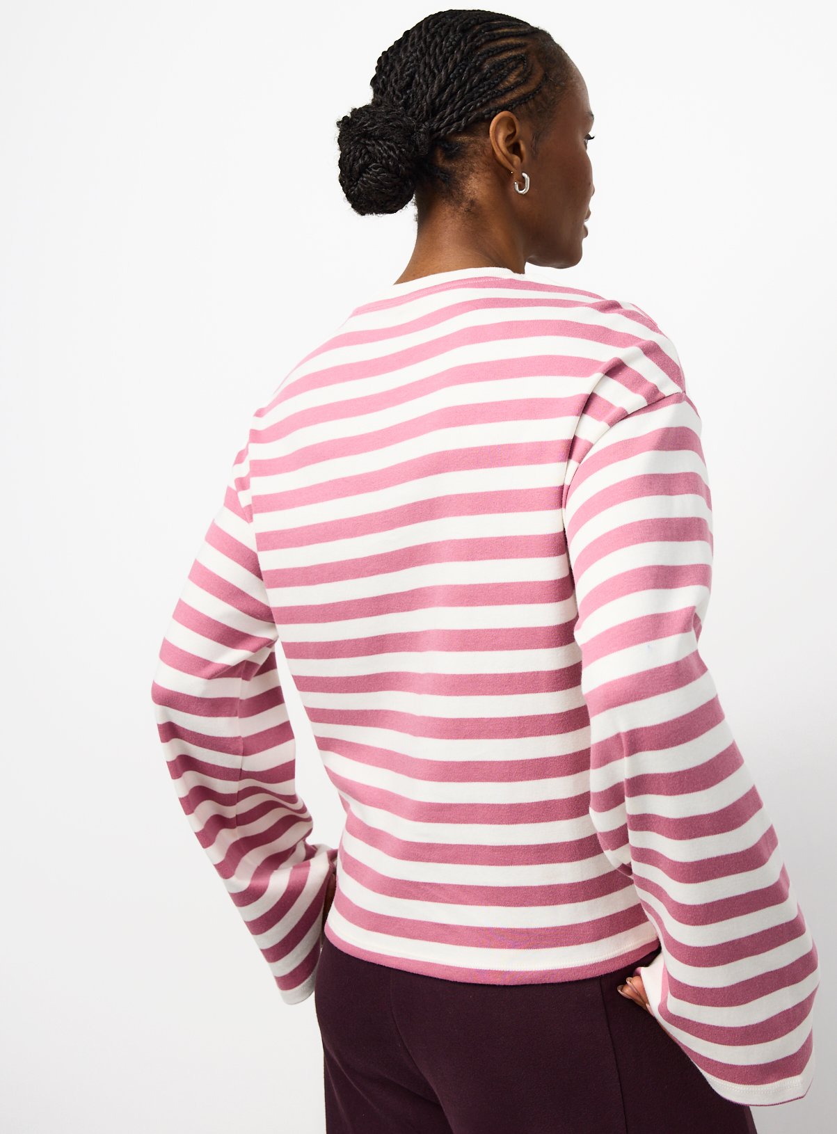 Pink Ultimate Stripe Long Sleeve Top M - Image 4 thumbnail