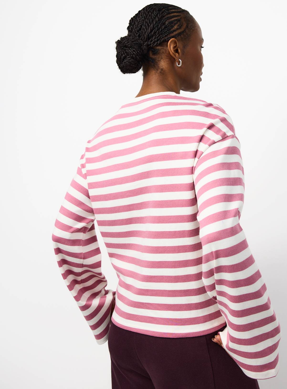 Pink Ultimate Stripe Long Sleeve Top M - Image 4