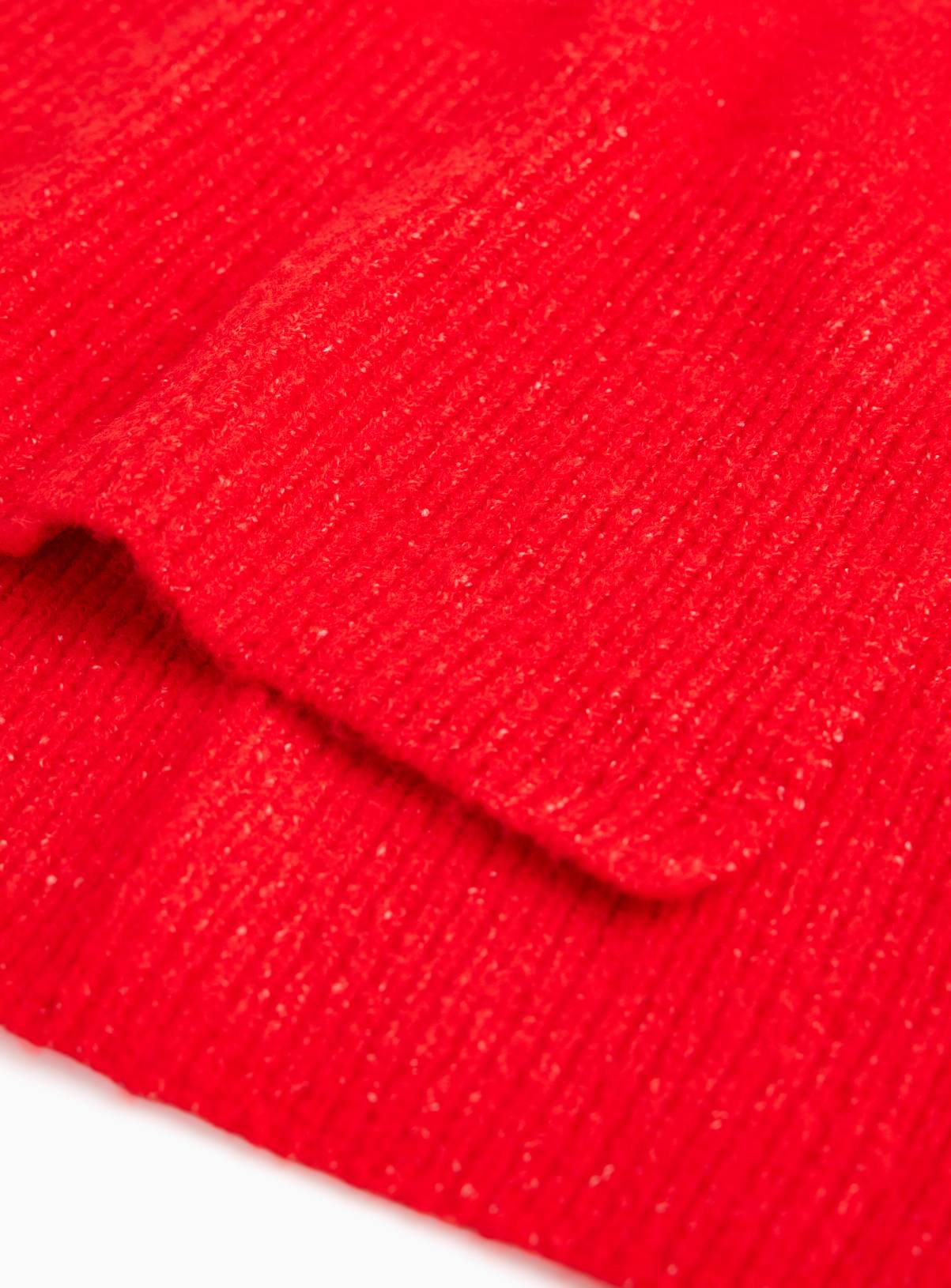 Red Knitted Scarf One Size - Image 2