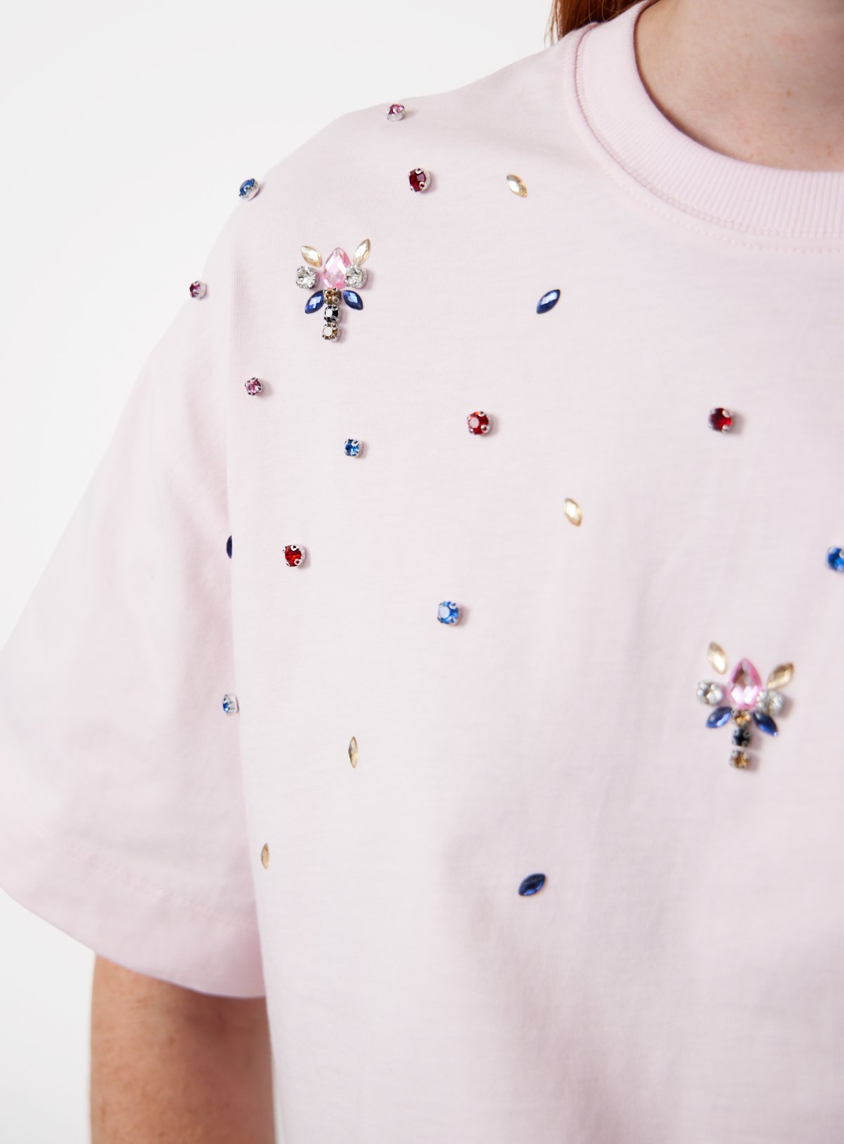 Pink Embellished Detail Boxy Fit T-Shirt L - Image 3 thumbnail