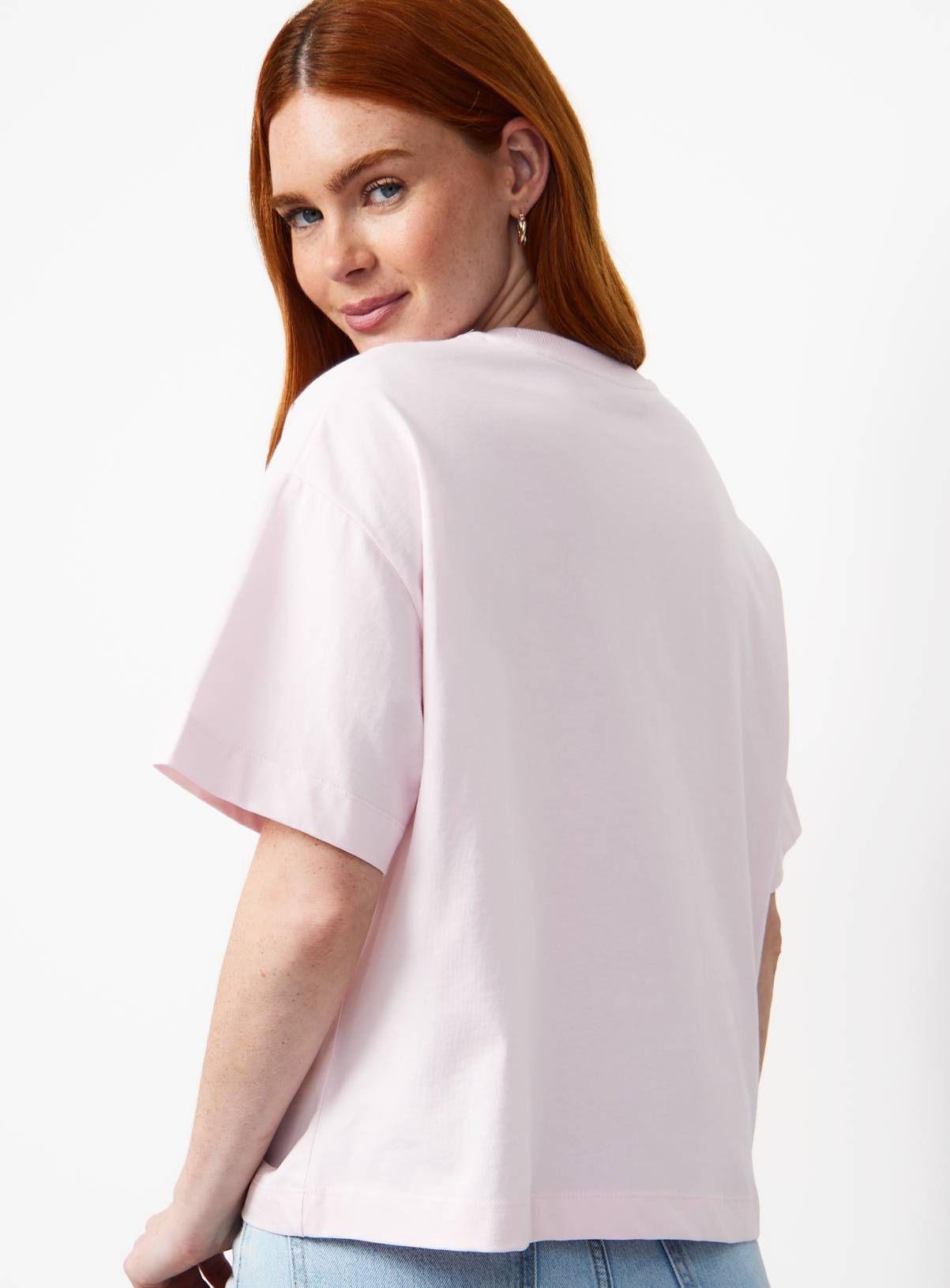 Pink Embellished Detail Boxy Fit T-Shirt L - Image 4