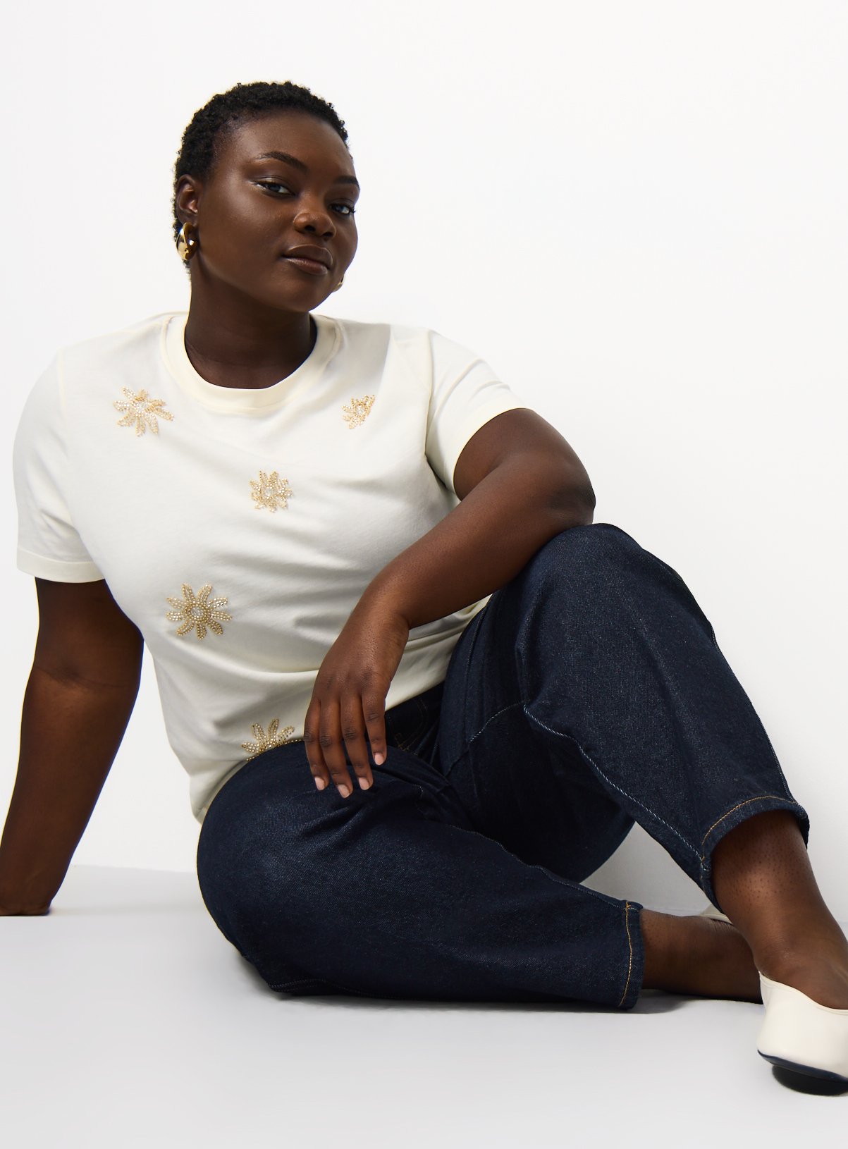 Cream Sun Embellished Regular Fit Short Sleeve T-Shirt 22 - Image 2 thumbnail