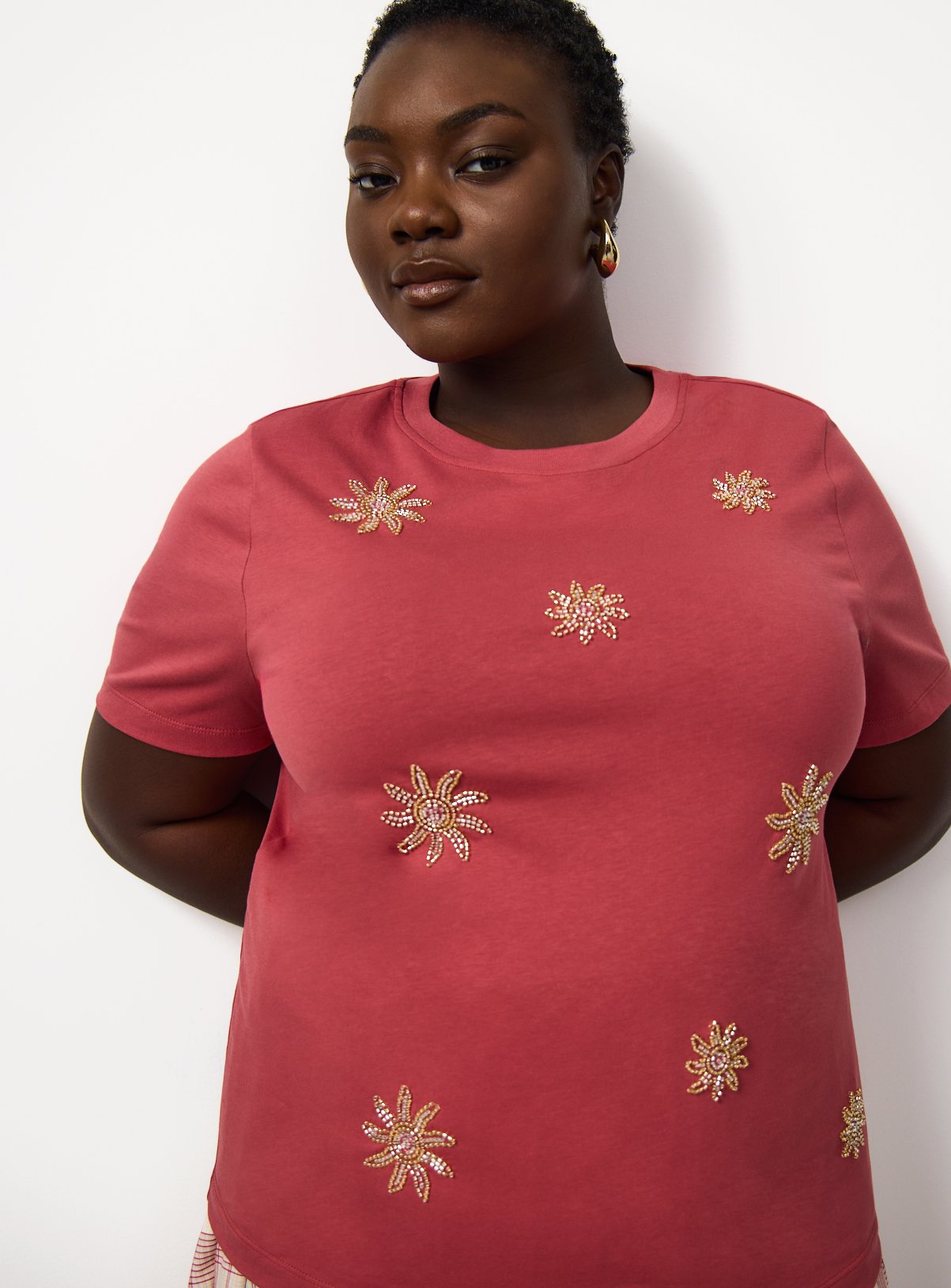 Red Sun Embellished Regular Fit Short Sleeve T-Shirt 20 - Image 1 thumbnail