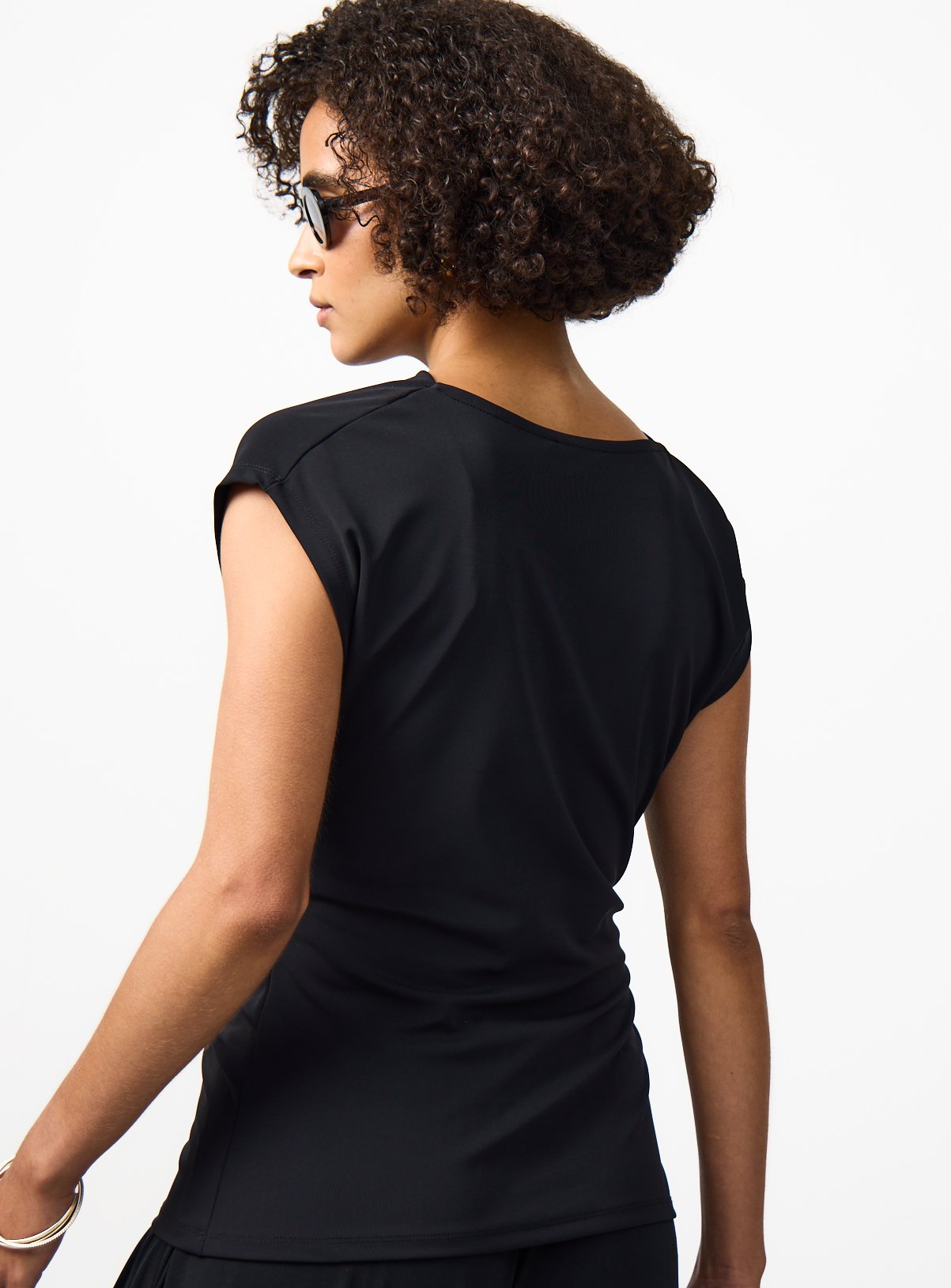 Black Drapey Sleeveless Side Tie Detail Top 24 - Image 4 thumbnail