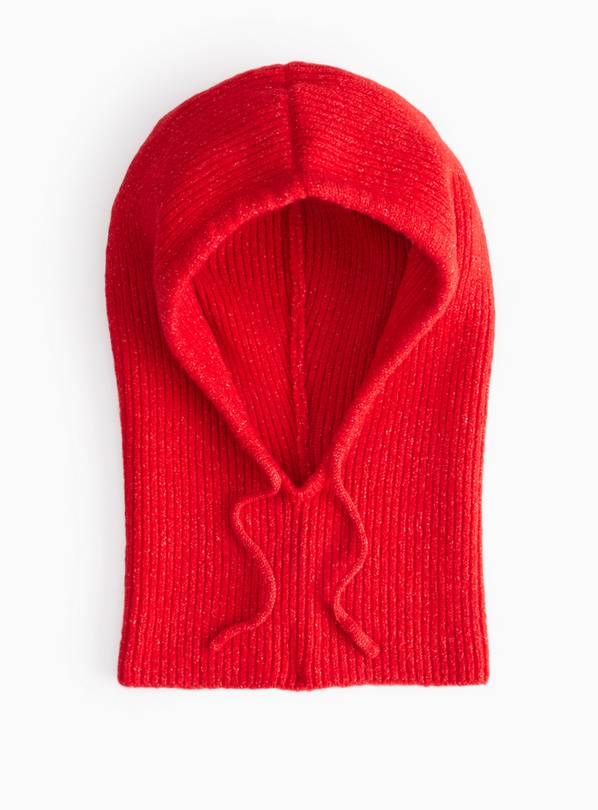 Red Drawstring Balaclava One Size