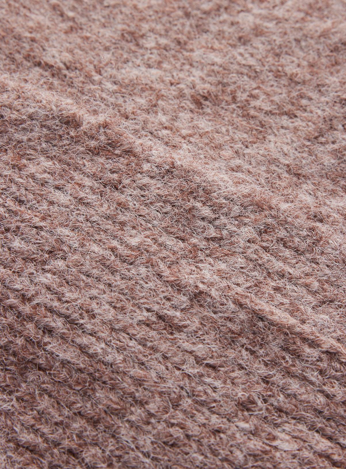 Camel Knitted Hooded Scarf One Size - Image 2