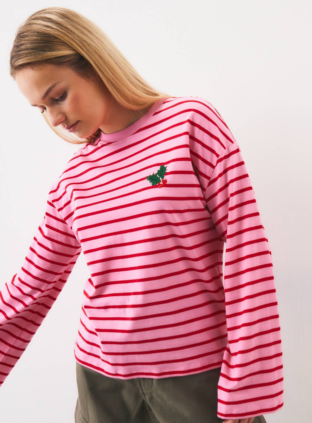 Christmas Striped Oversized Tee XXL - Image 2