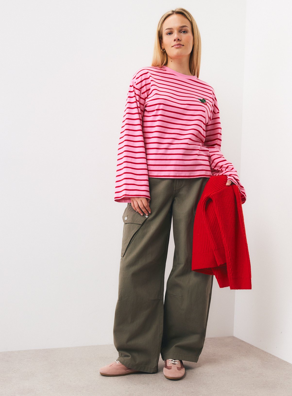Christmas Striped Oversized Tee XXL - Image 3 thumbnail