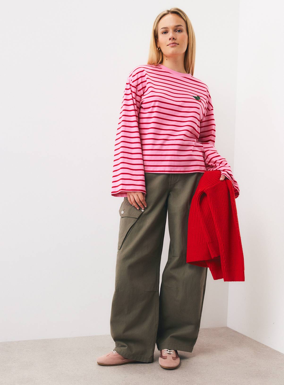 Christmas Striped Oversized Tee XXL - Image 3