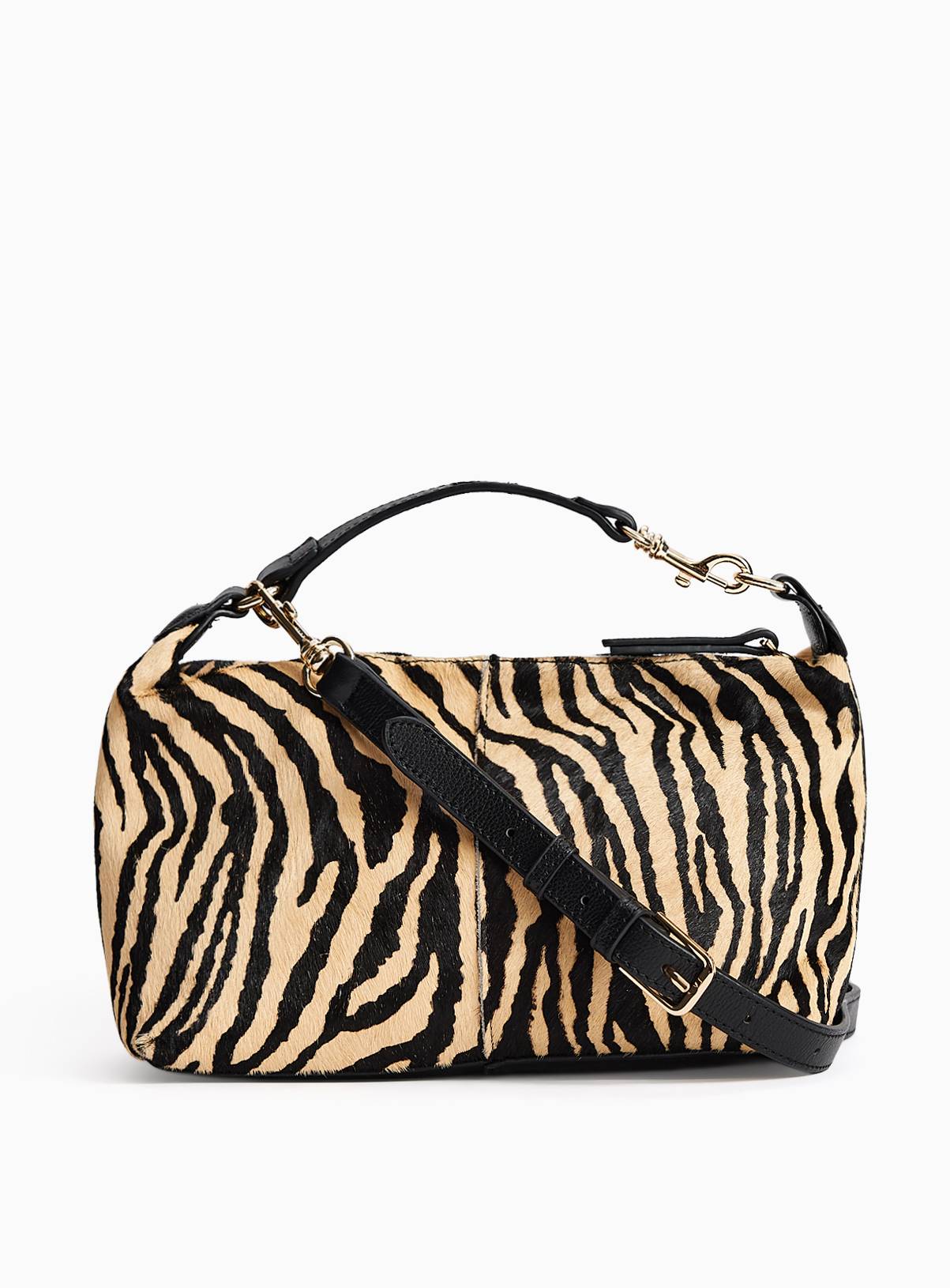Zebra Print Leather Slouchy Handheld Bag One Size - Image 2