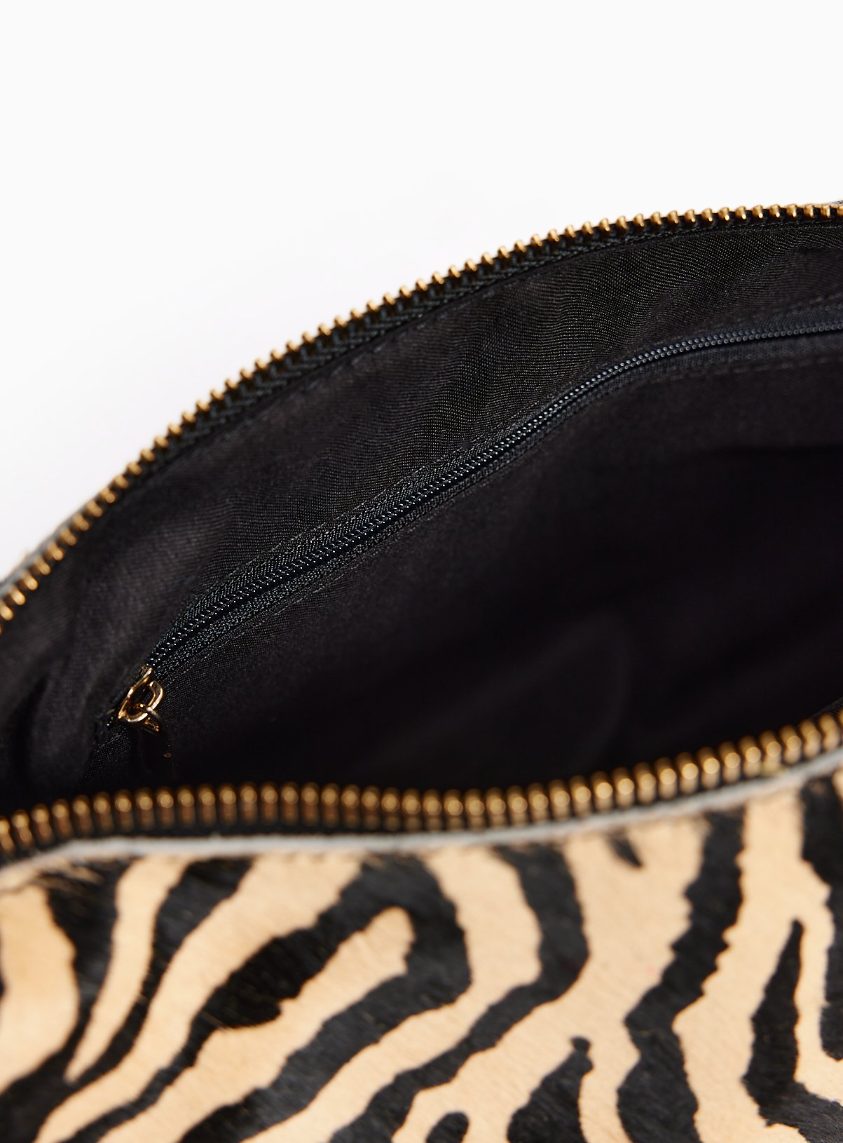 Zebra Print Leather Slouchy Handheld Bag One Size - Image 4 thumbnail
