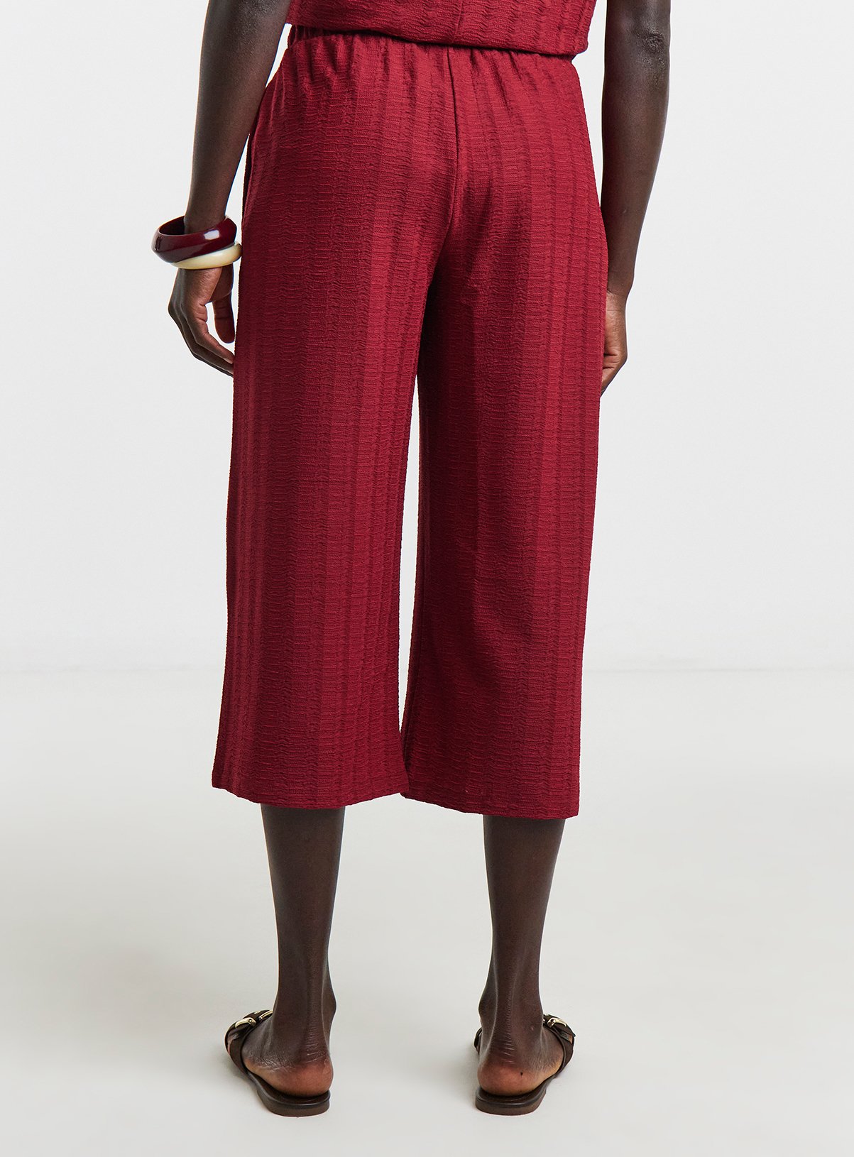 JD WILLIAMS Cropped Bubble Textured Trousers 32 - Image 2 thumbnail