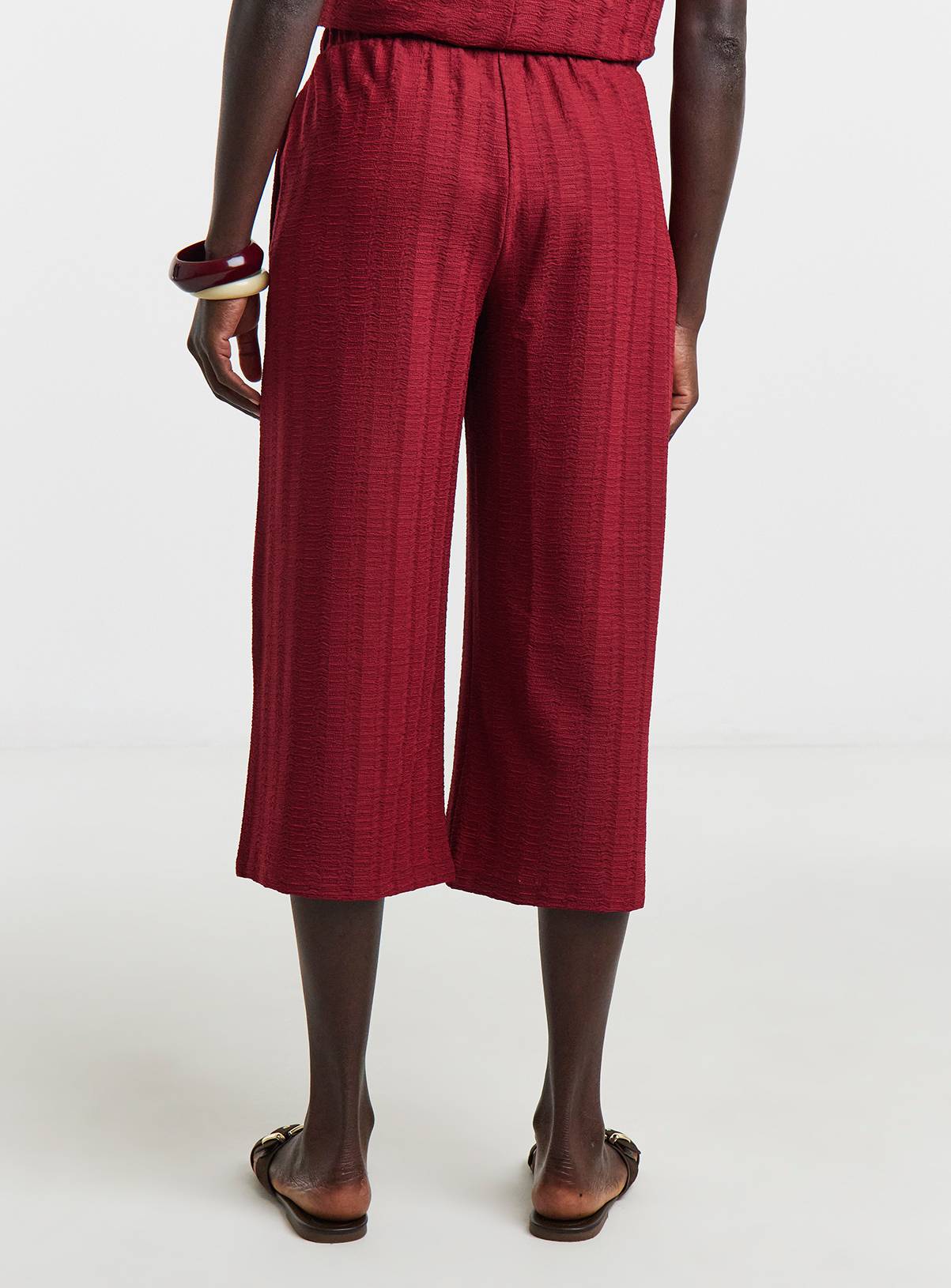 JD WILLIAMS Cropped Bubble Textured Trousers 32 - Image 2
