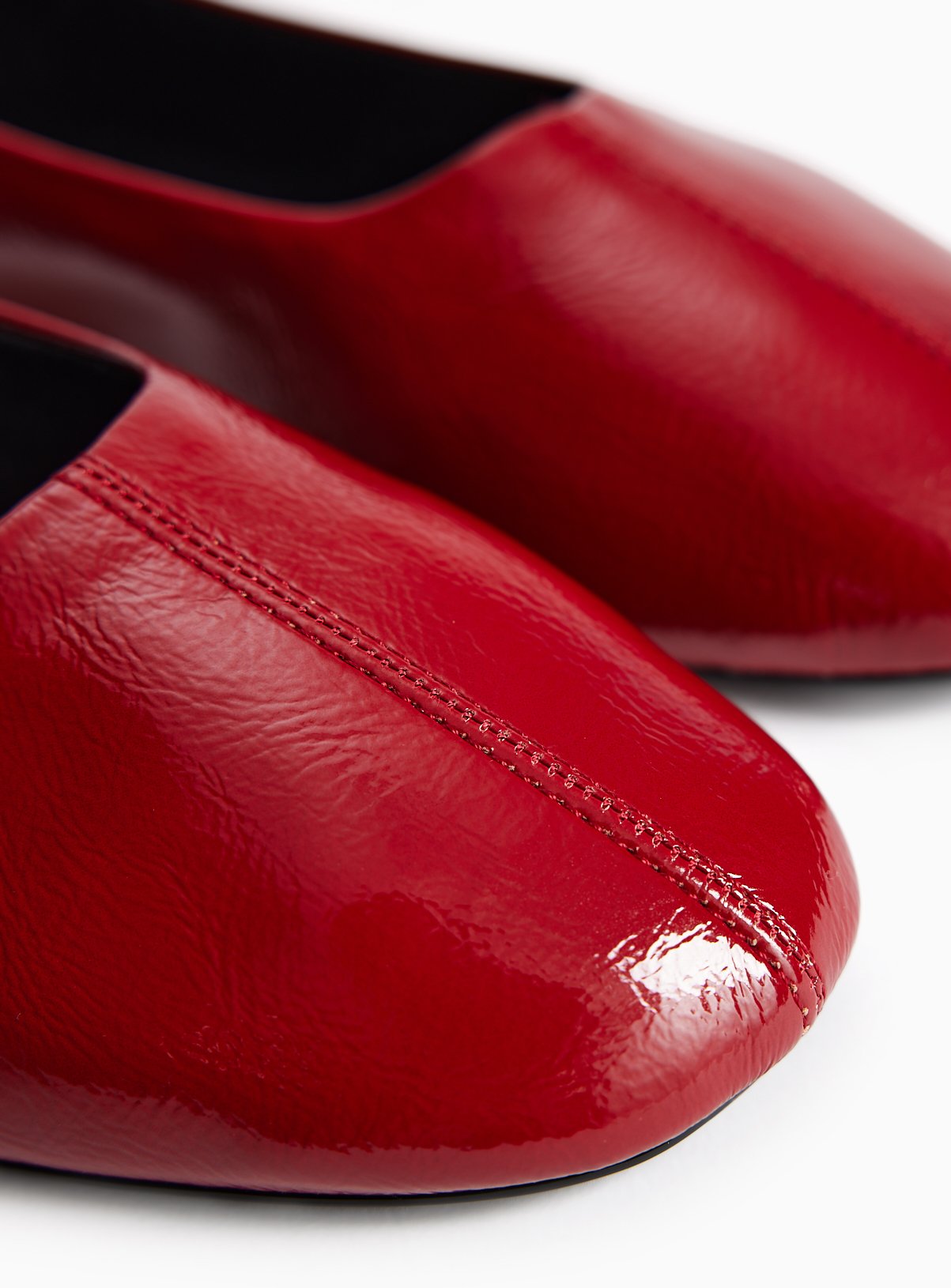 Red High Vamp Ballerina Flats 7 - Image 3 thumbnail