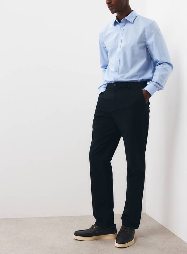Black Stretch Regular Fit Chinos 2-Pack 38S