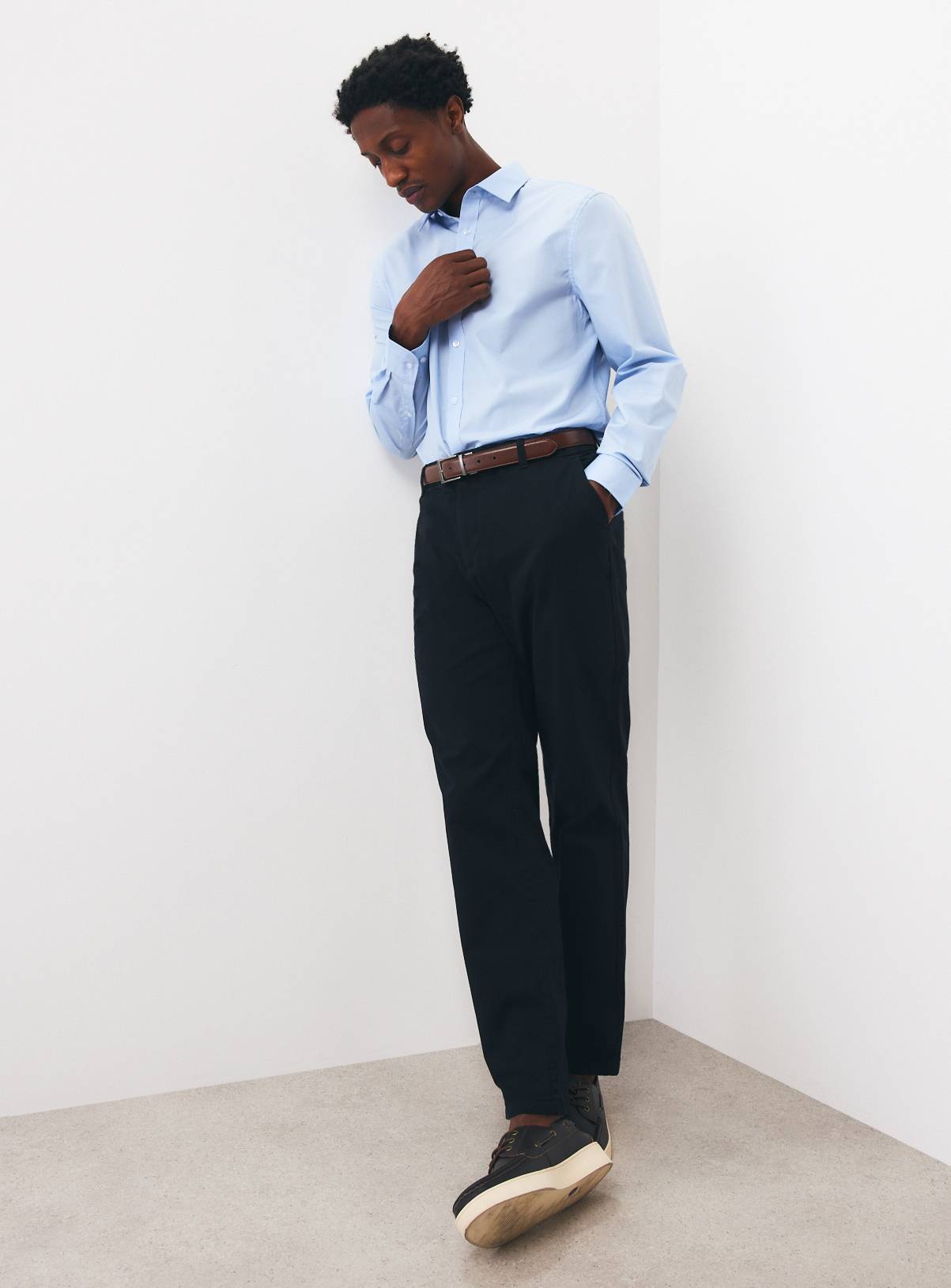Black Stretch Regular Fit Chinos 2-Pack 44R - Image 2