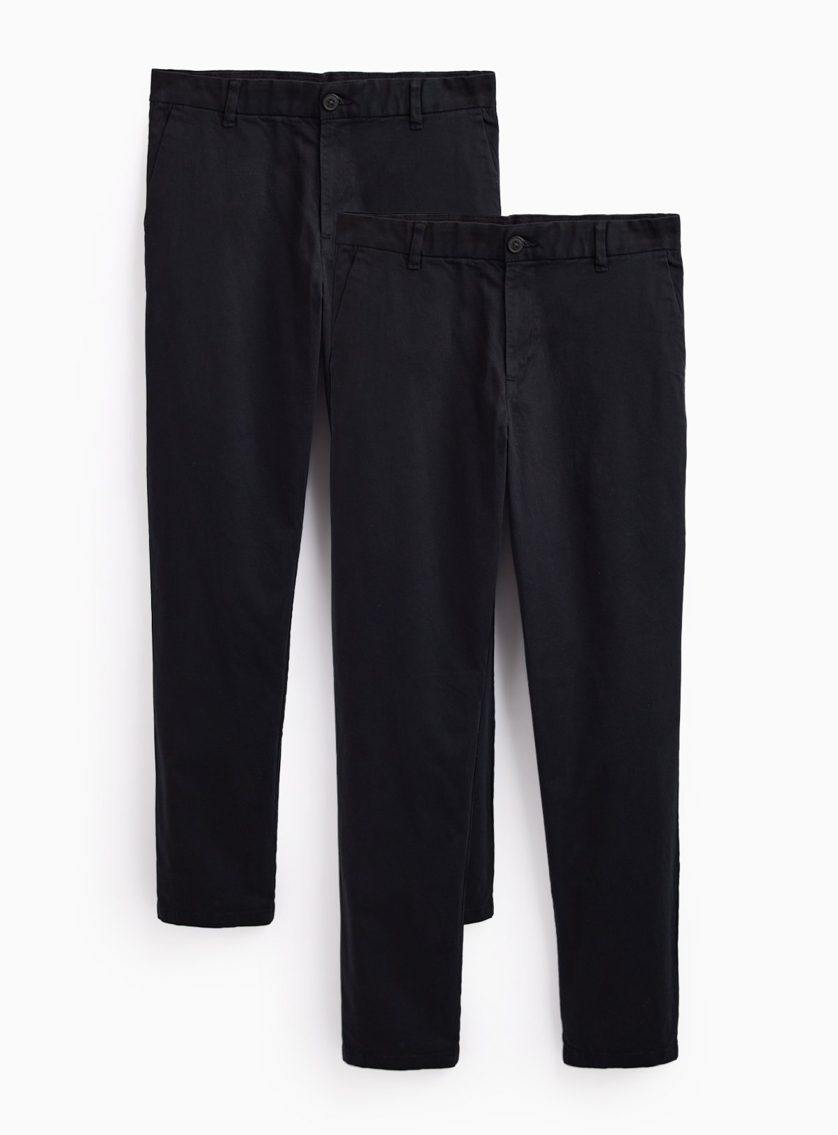 Black Stretch Regular Fit Chinos 2-Pack 44R - Image 3 thumbnail