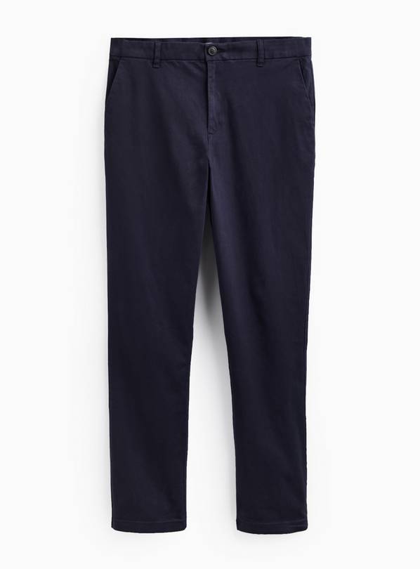 Navy Stretch Regular Fit Chinos 2-Pack 38S