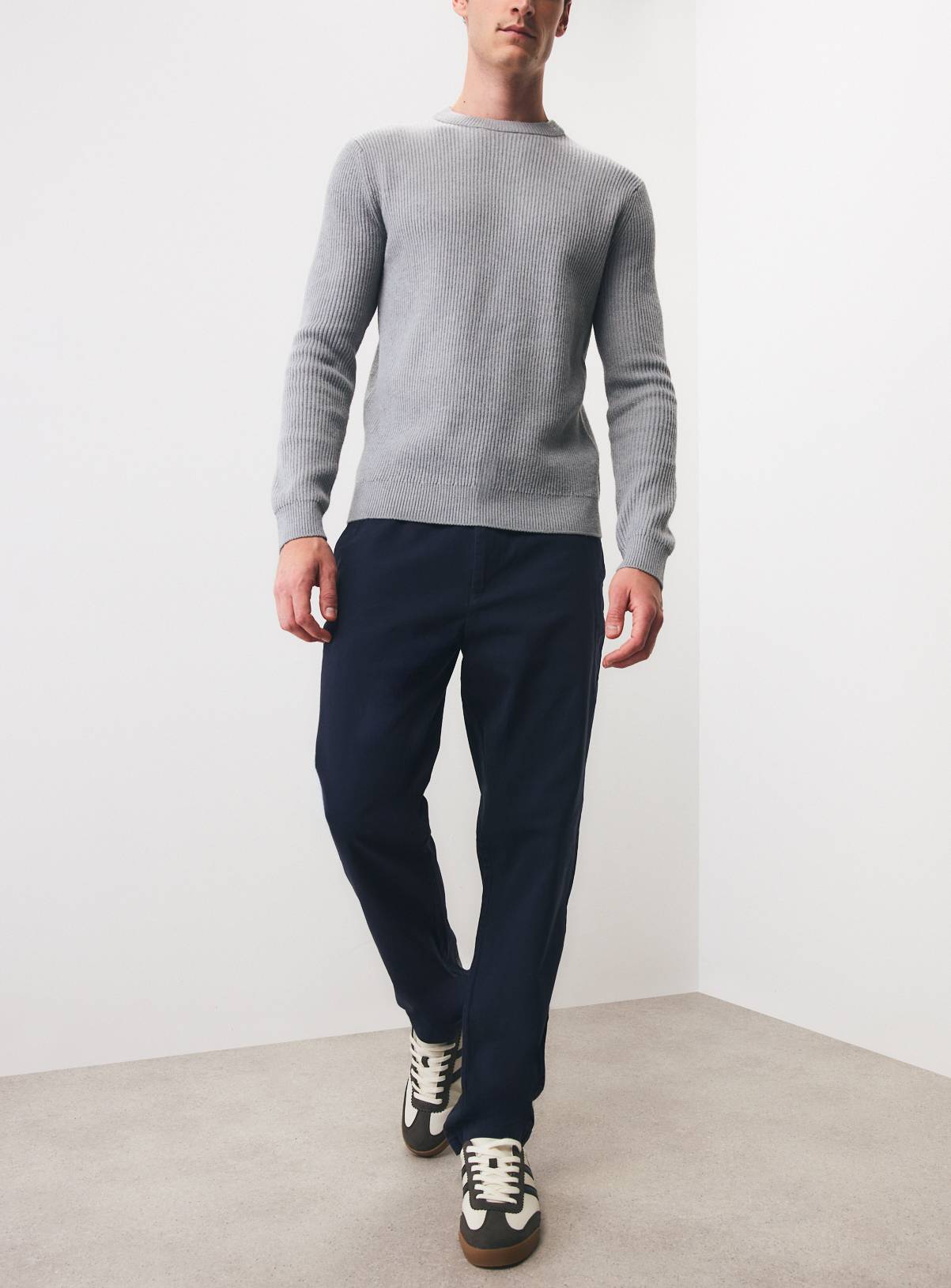 Navy Stretch Regular Fit Chinos 2-Pack 38R - Image 2