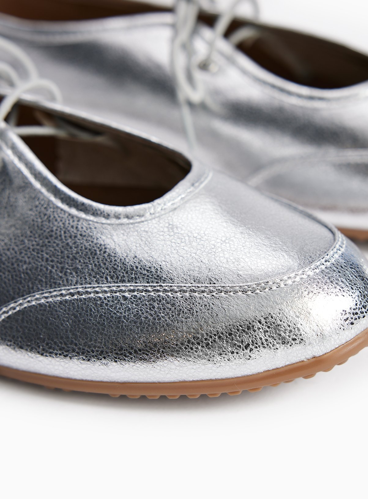 Silver Sporty Ballerina Flats 3 - Image 3 thumbnail