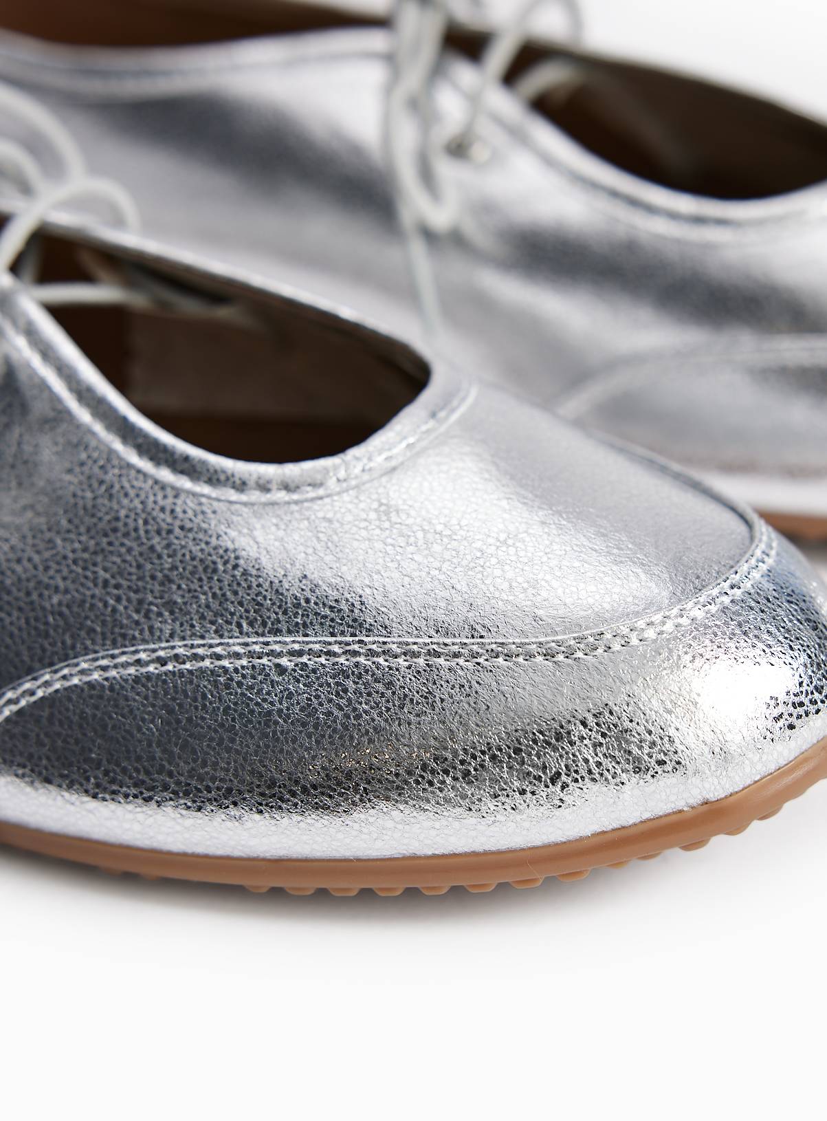 Silver Sporty Ballerina Flats 3 - Image 3