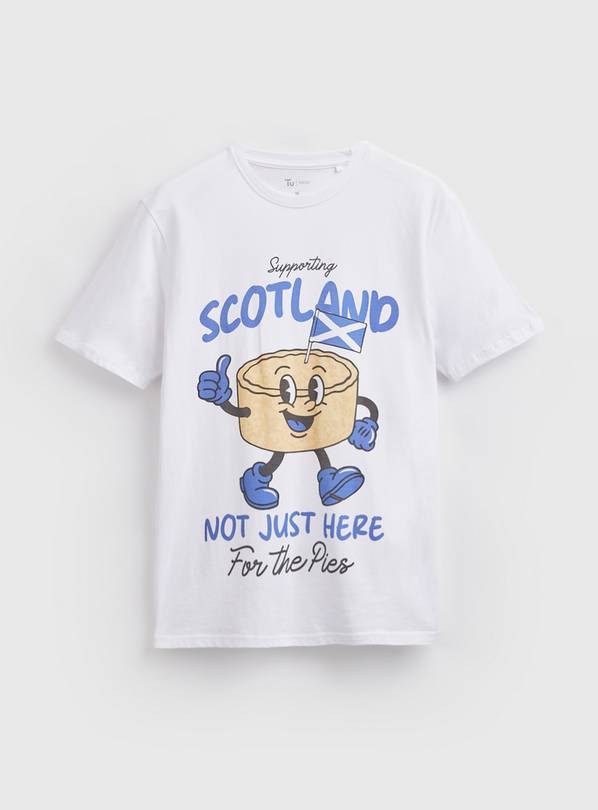White Pie Scotland Football Graphic T-Shirt S