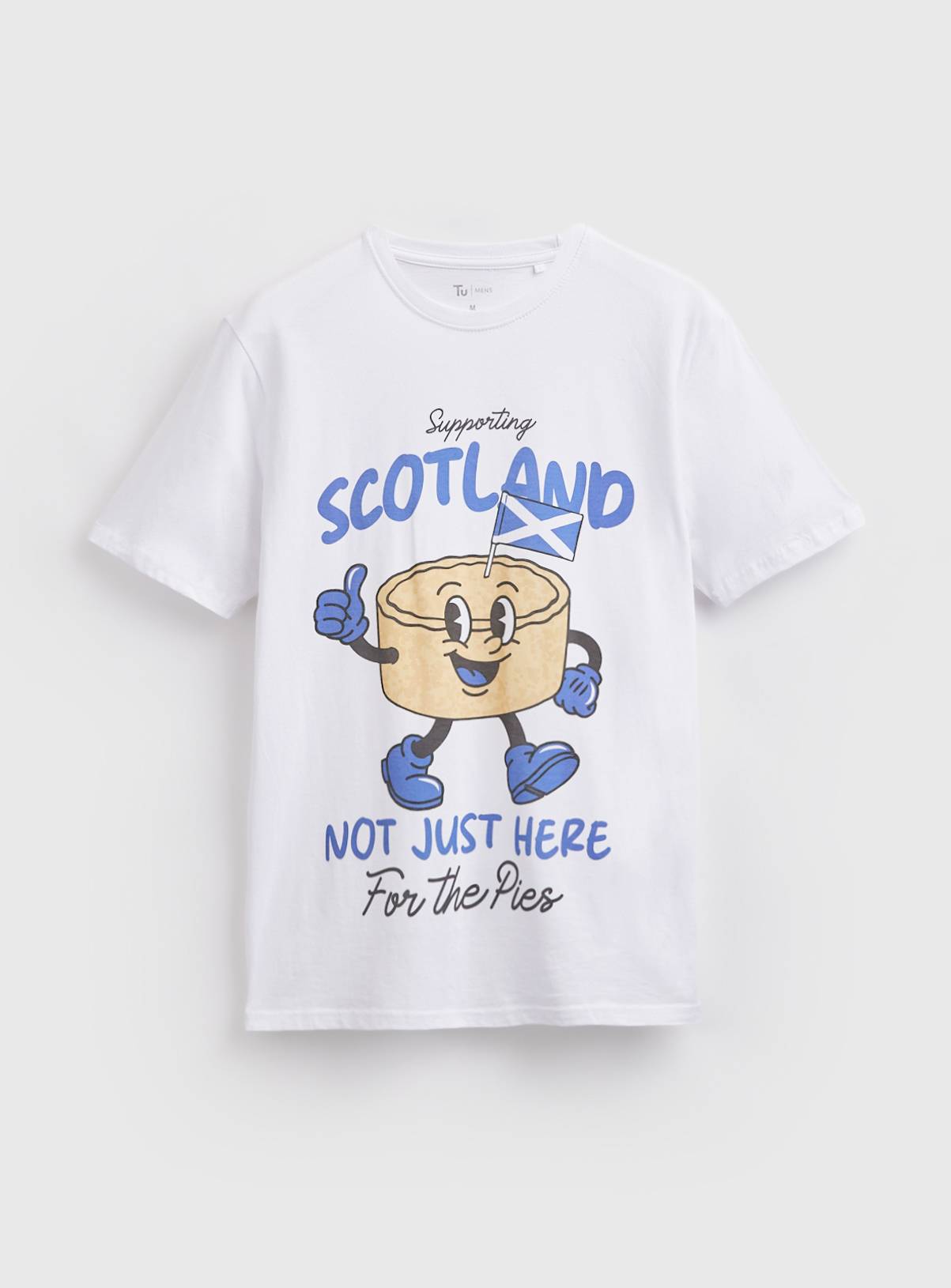 White Pie Scotland Football Graphic T-Shirt L - Image 2