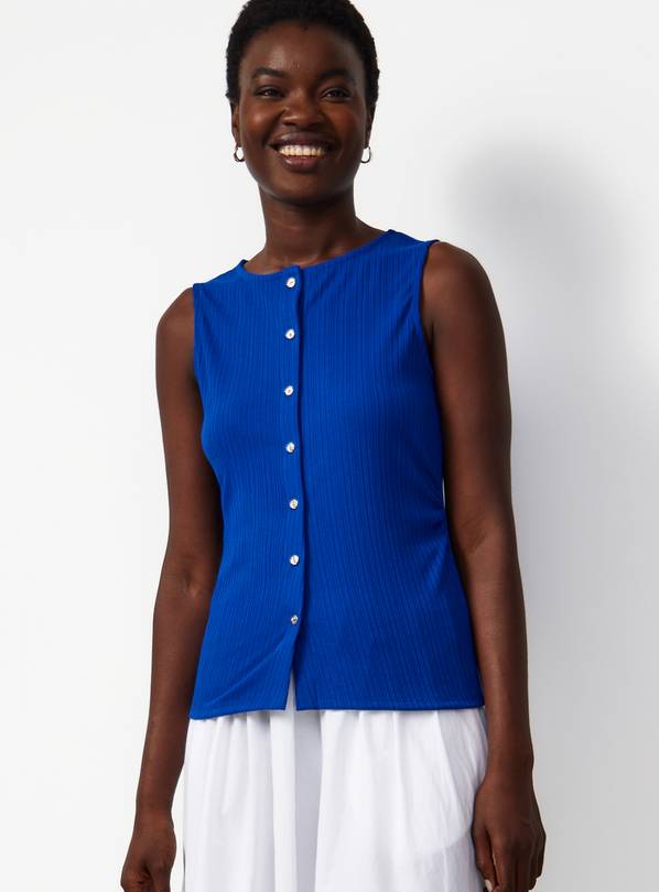 Blue Gold Button Ribbed Vest 6