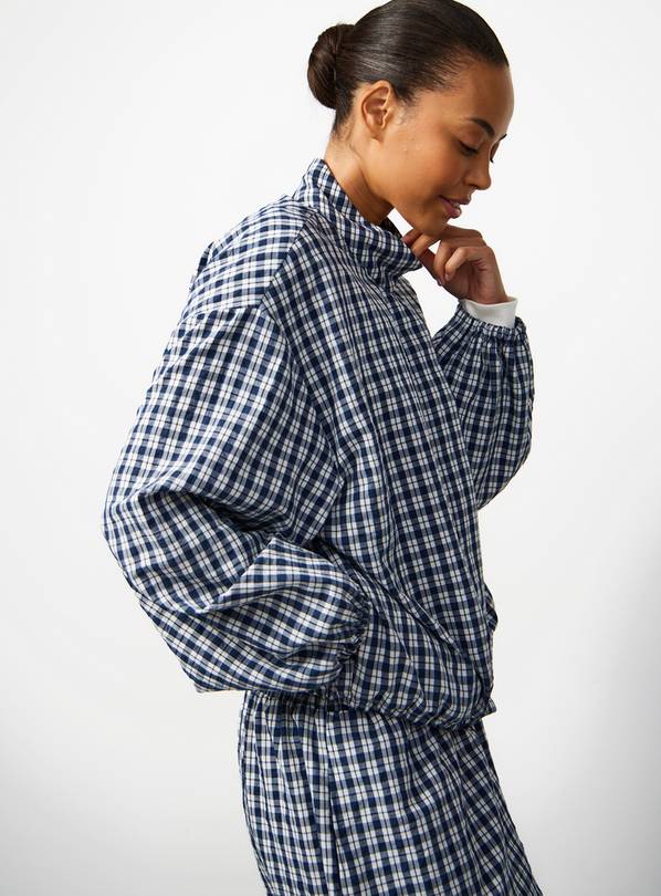 Navy Preppy Check Shacket 20