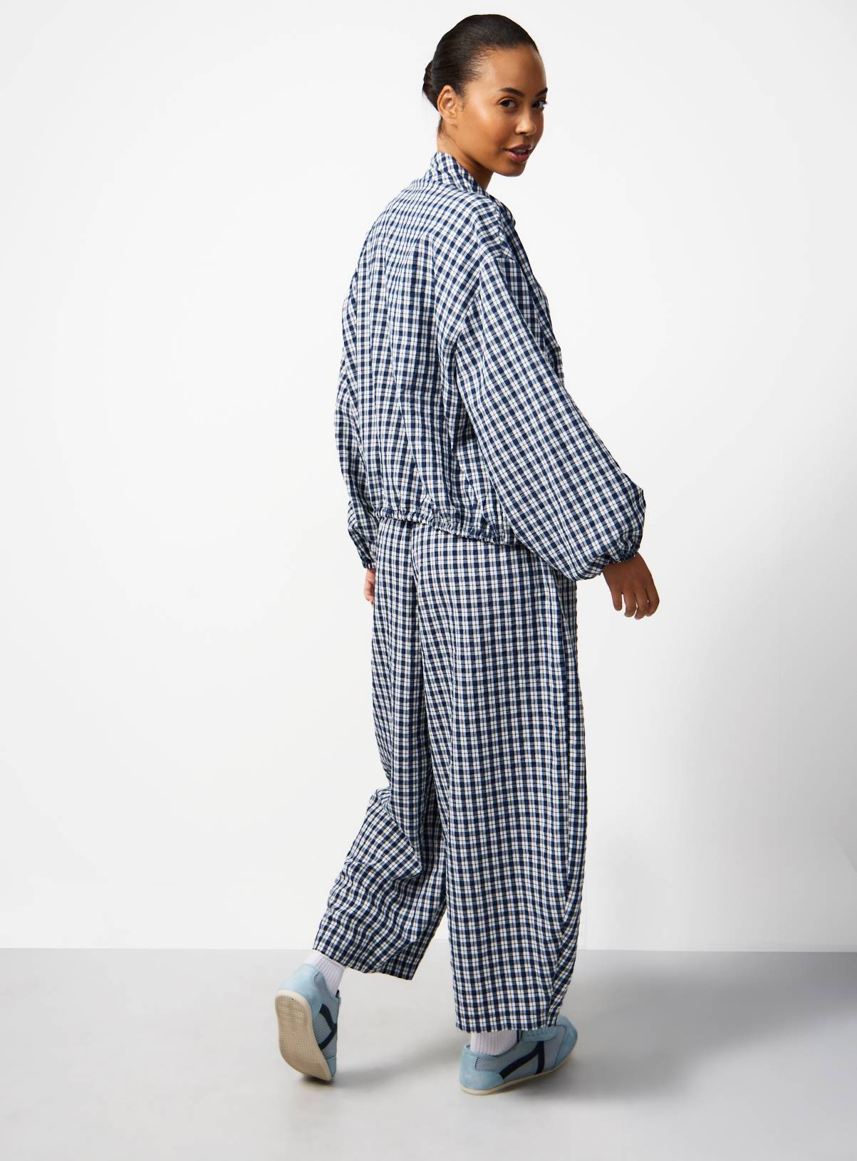 Navy Preppy Check Shacket 18 - Image 4
