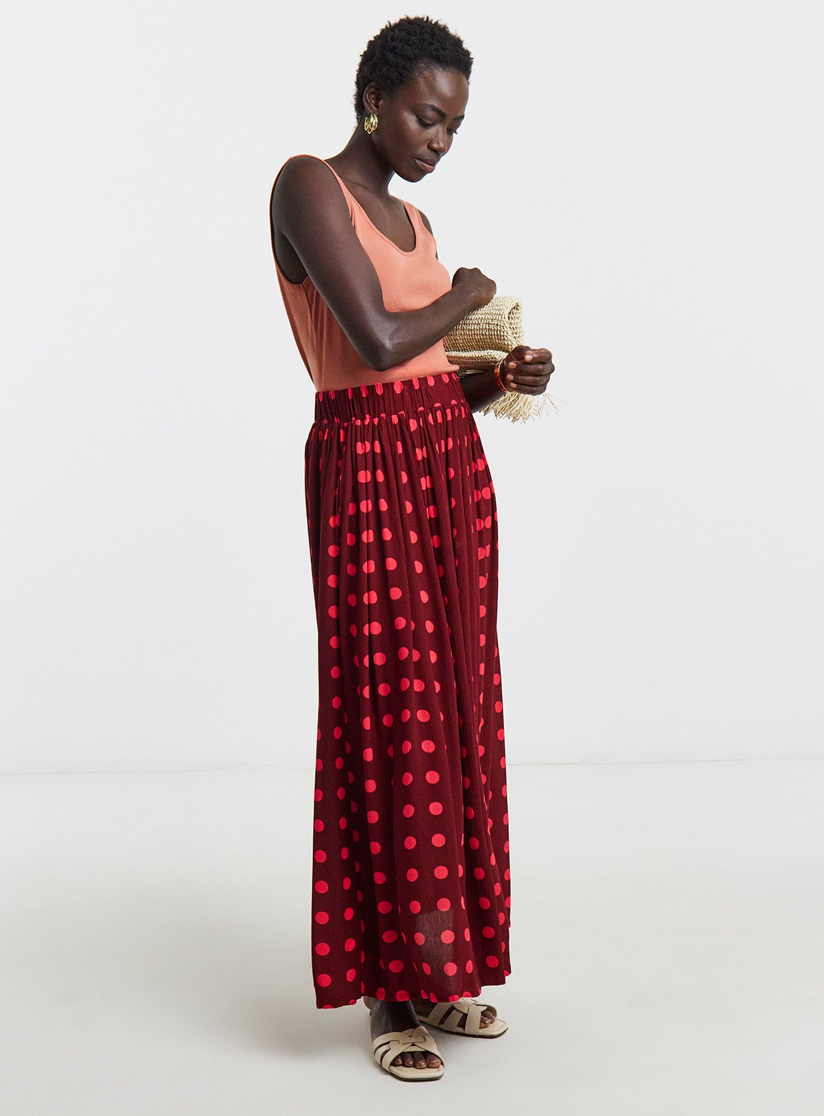 JD WILLIAMS Printed Crinkle Maxi Skirt 18 - Image 3 thumbnail