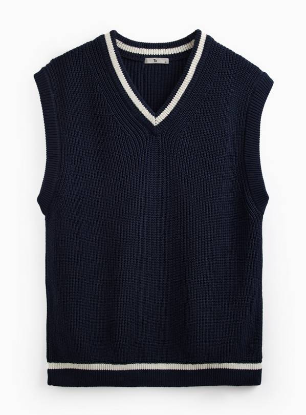 Navy Knitted V Neck Vest XXXXL