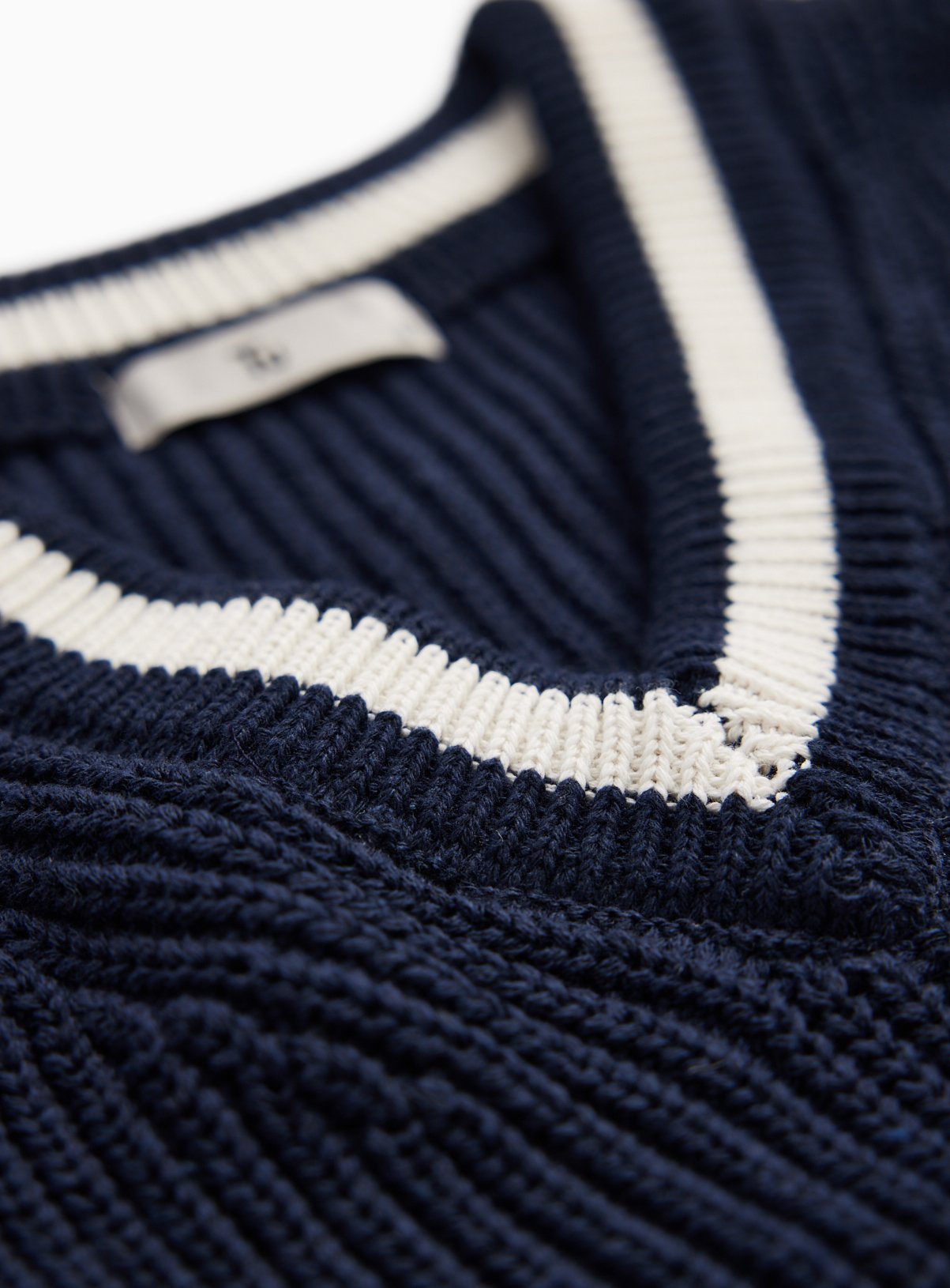 Navy Knitted V Neck Vest M - Image 4 thumbnail