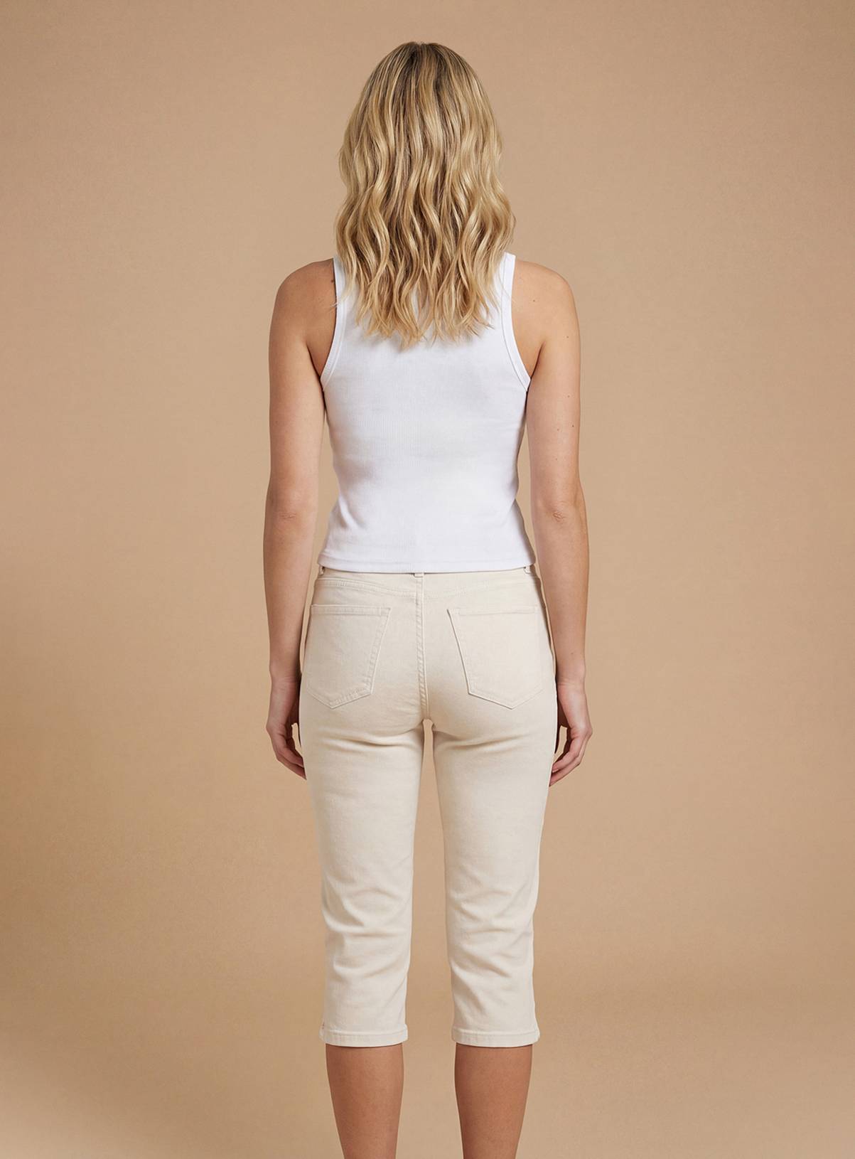 DOROTHY PERKINS Cream Denim Capri Jeans 12 - Image 3