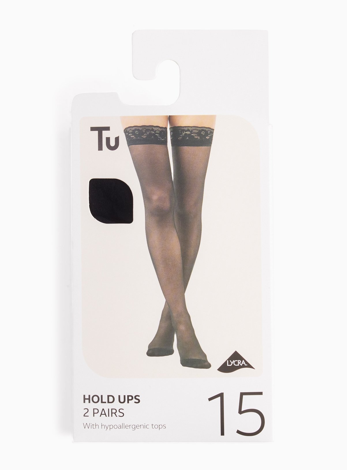 Black 15 Denier Sheer Hold Ups 2 Pack S/M - Image 1 thumbnail