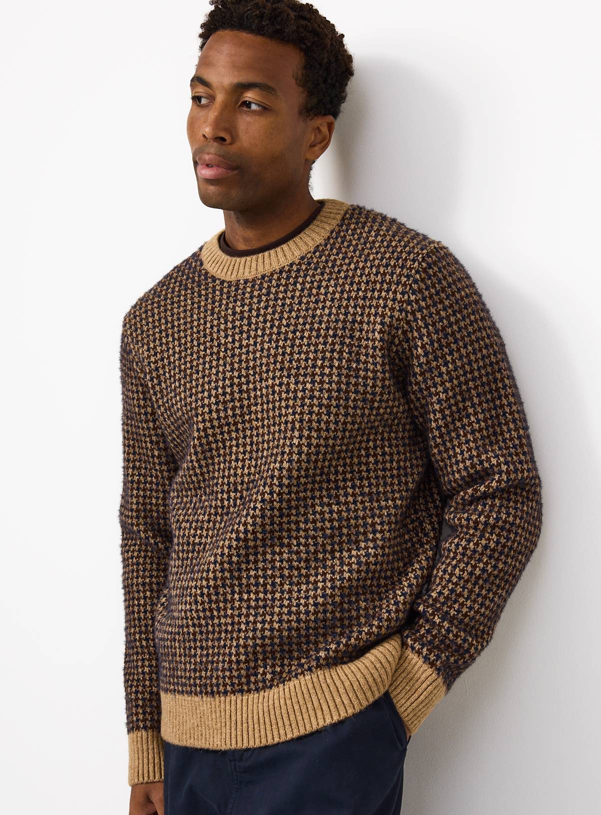 Brown Dogtooth Jumper XXXXL - Image 1
