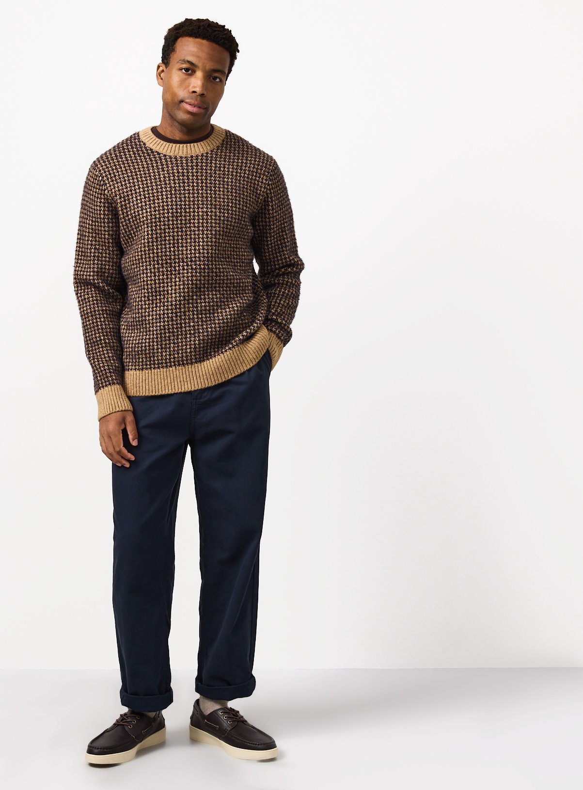 Brown Dogtooth Jumper XXXXL - Image 2 thumbnail