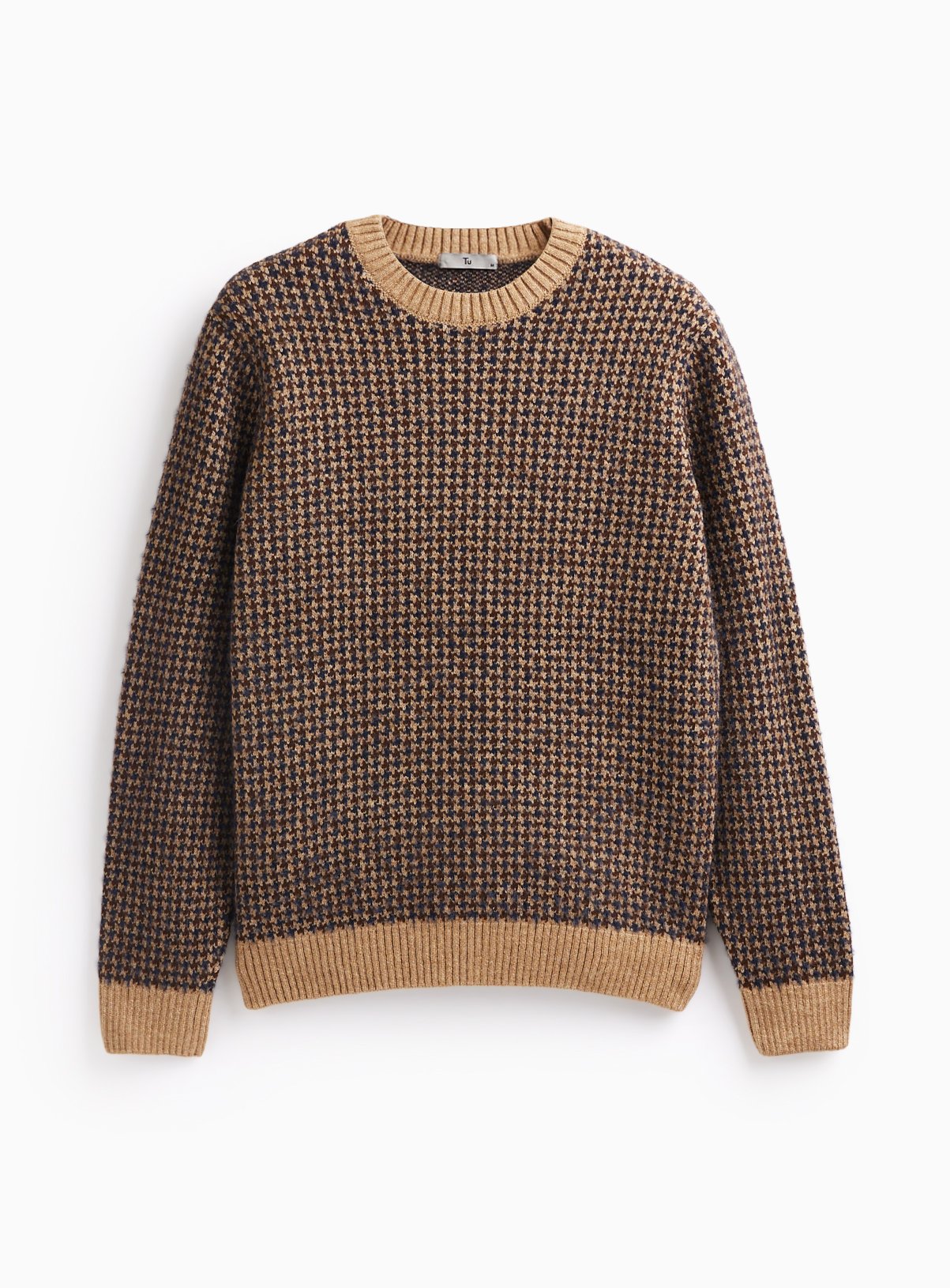 Brown Dogtooth Jumper XXXXL - Image 3 thumbnail