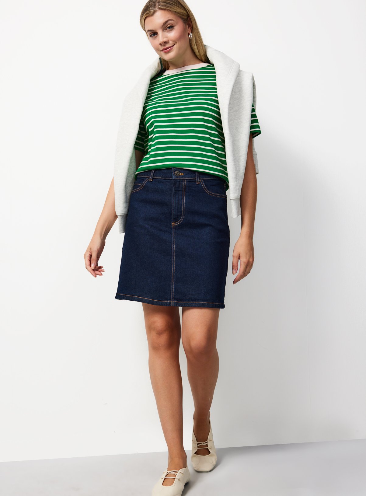 Green Stripe Cotton Regular Fit T-Shirt 16 - Image 2 thumbnail