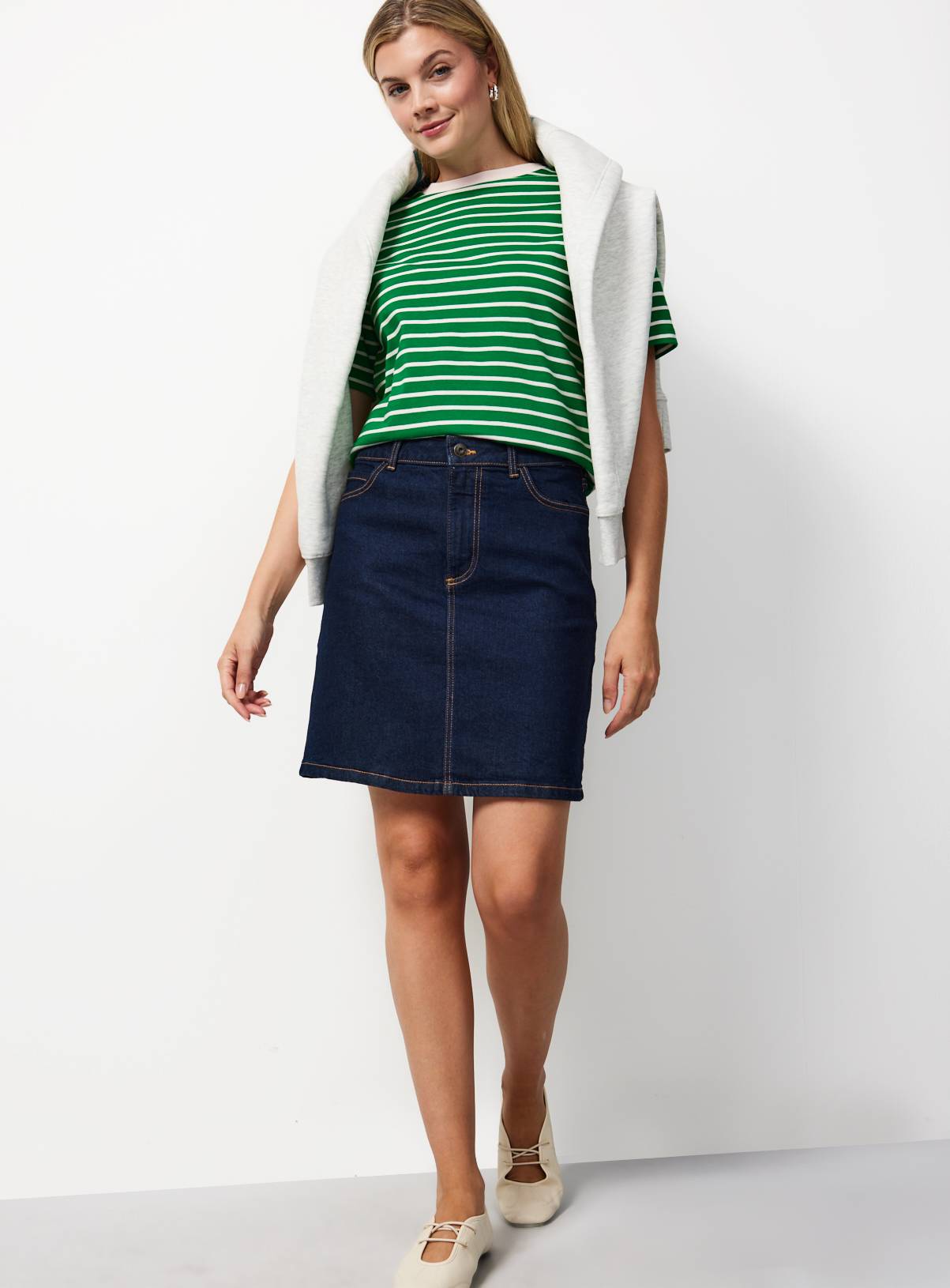 Green Stripe Cotton Regular Fit T-Shirt 16 - Image 2