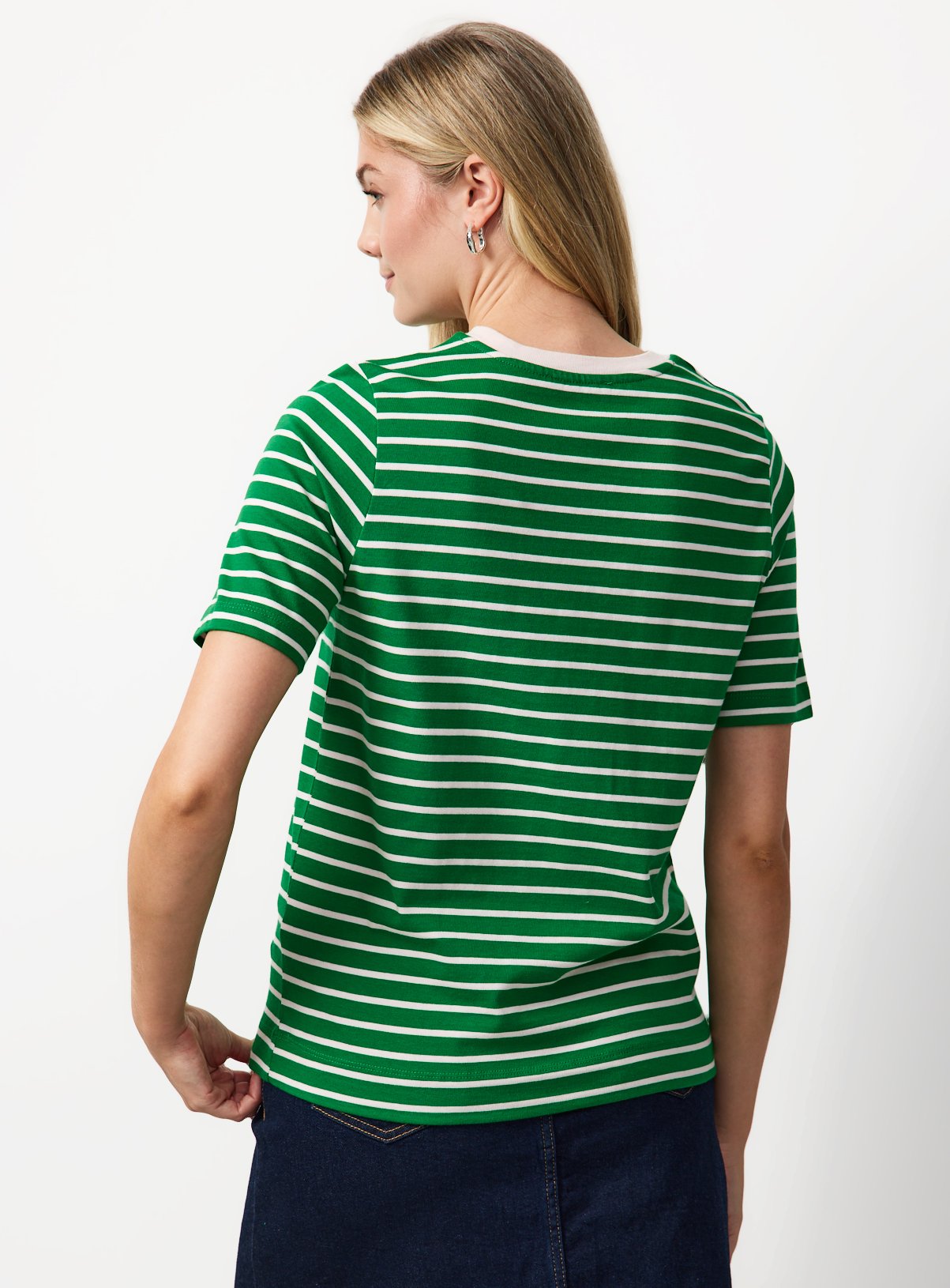 Green Stripe Cotton Regular Fit T-Shirt 16 - Image 4 thumbnail